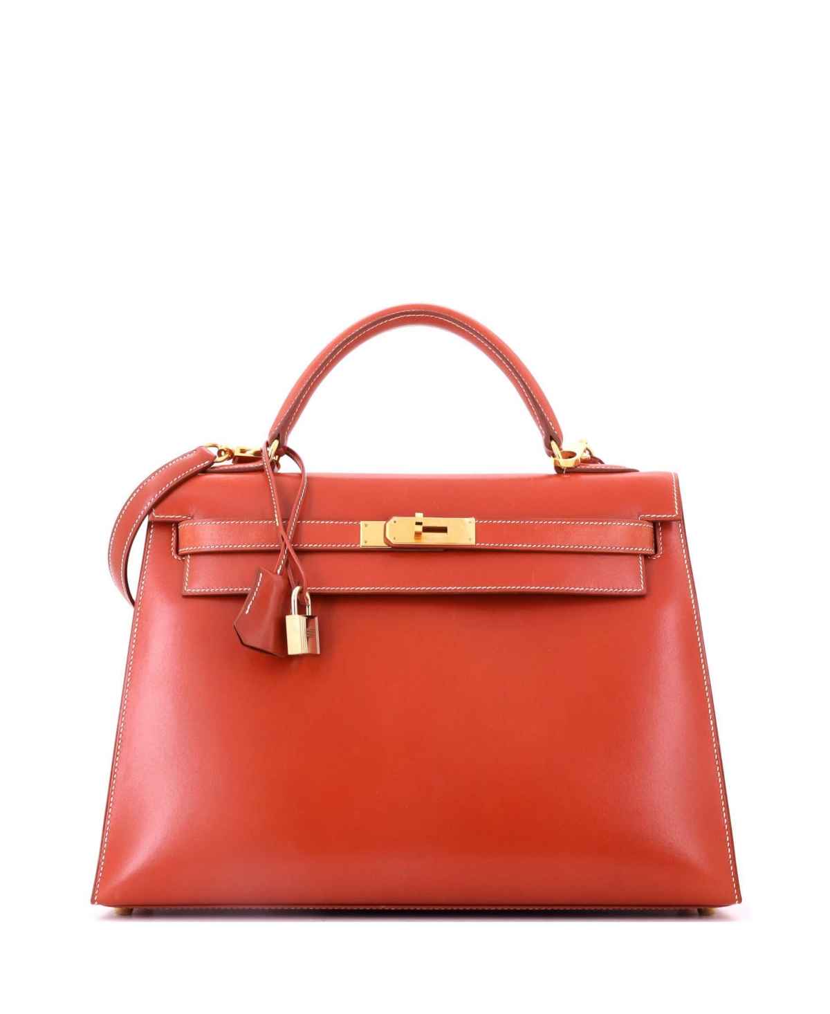 Pre-Owned HERMES Kelly 32 Handbag Orange Box Calf with Gold Hardware – Red Pre-Owned HERMES Kelly 32 Handbag Orange Box Calf with Gold Hardware – Red