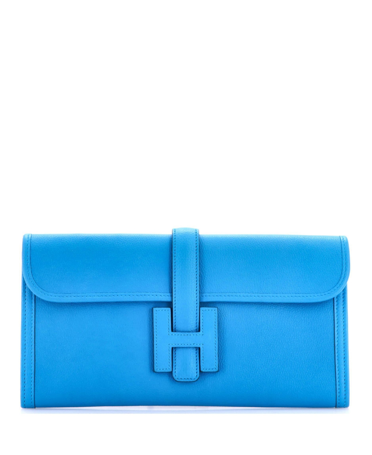 Pre-Owned Hermes 29 Jige Elan Clutch Chevre Mysore – Blue Pre-Owned Hermes 29 Jige Elan Clutch Chevre Mysore – Blue
