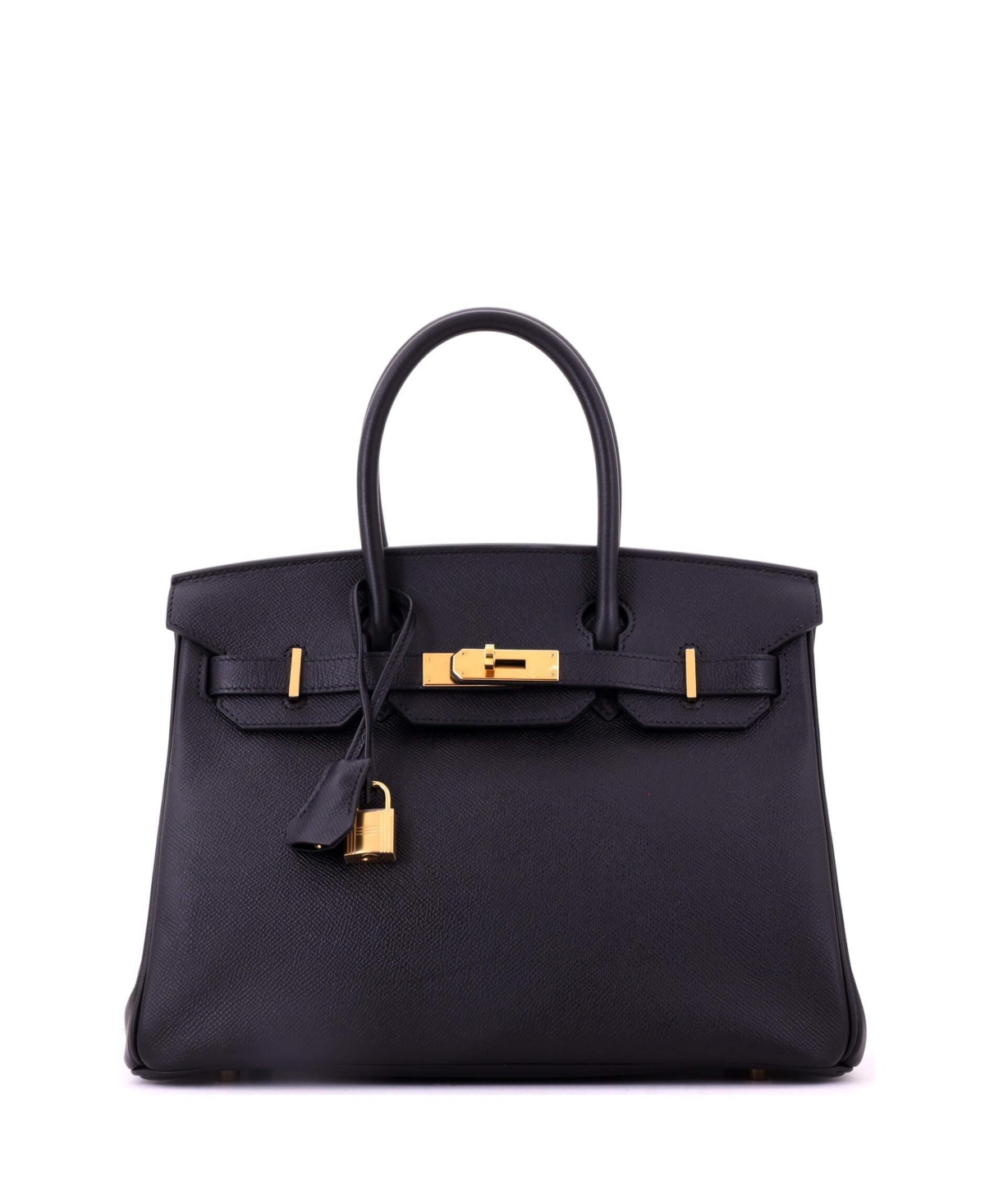 Pre-Owned Hermes Birkin 30 Handbag Black Epsom with Gold Hardware – Black