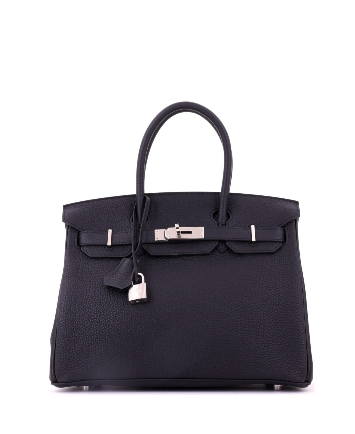 Pre-Owned Hermes Birkin 30 Handbag Black Togo with Palladium Hardware – Black Pre-Owned Hermes Birkin 30 Handbag Black Togo with Palladium Hardware – Black