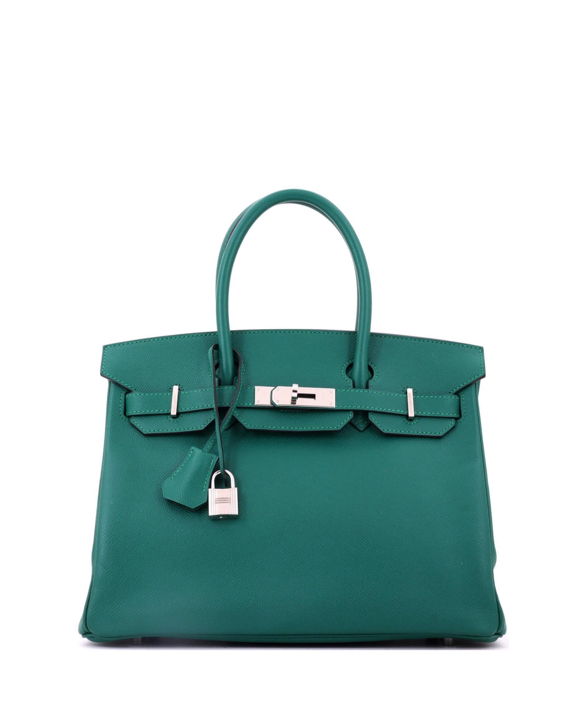 Pre-Owned Hermes Birkin 30 Handbag Green Epsom with Palladium Hardware – Green Pre-Owned Hermes Birkin 30 Handbag Green Epsom with Palladium Hardware – Green