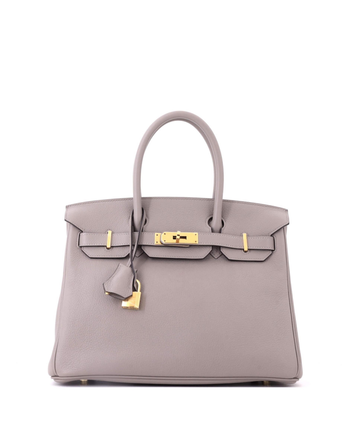 Pre-Owned Hermes Birkin 30 Handbag Grey Novillo with Gold Hardware – Grey