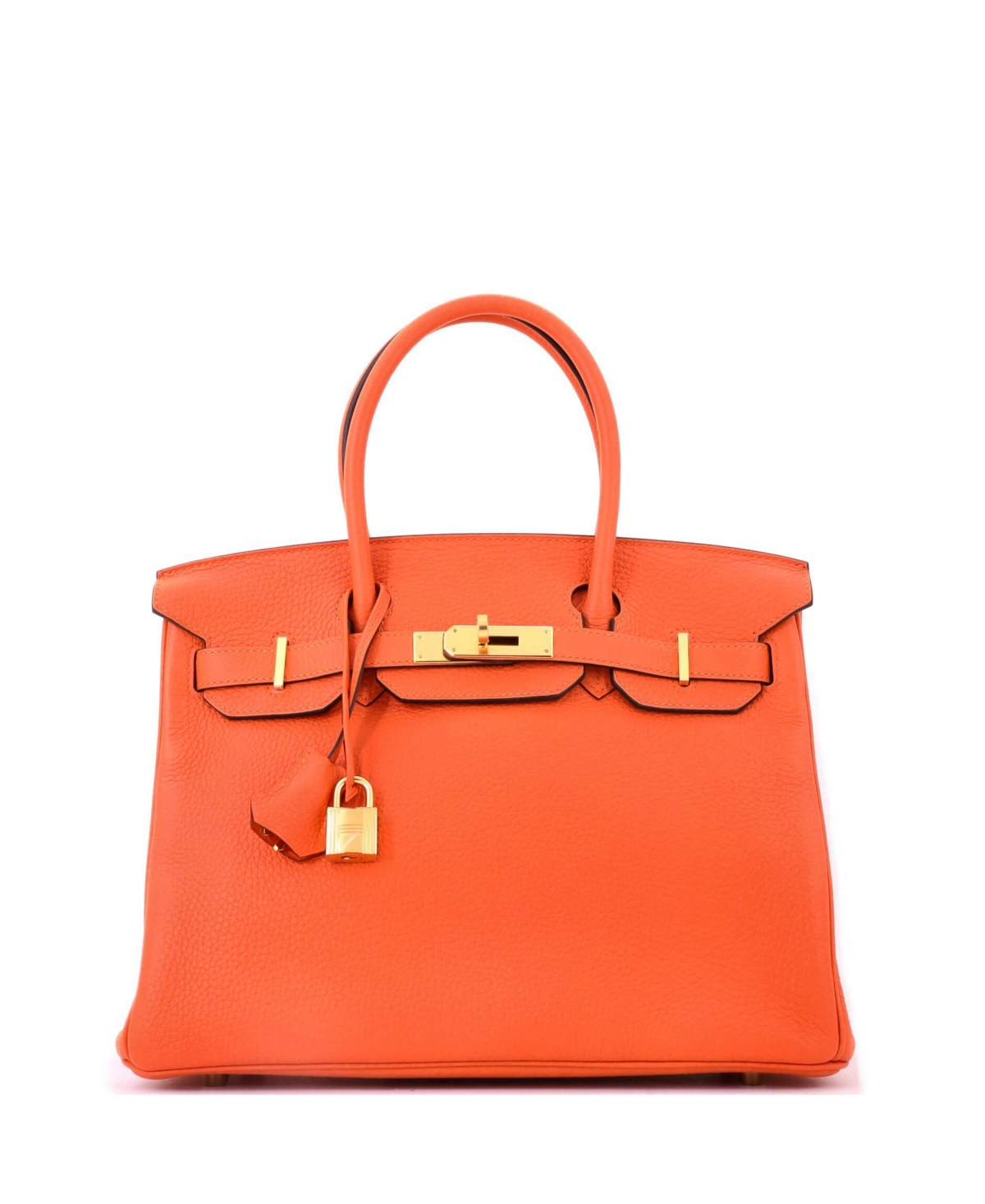 Pre-Owned Hermes Birkin 30 Handbag Orange Clemence with Gold Hardware – Orange