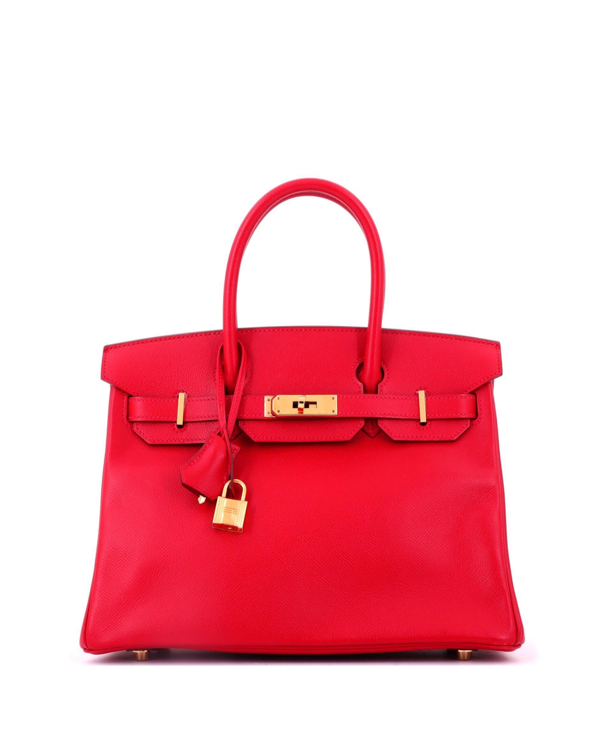Pre-Owned Hermes Birkin 30 Handbag Red Epsom with Gold Hardware – Red