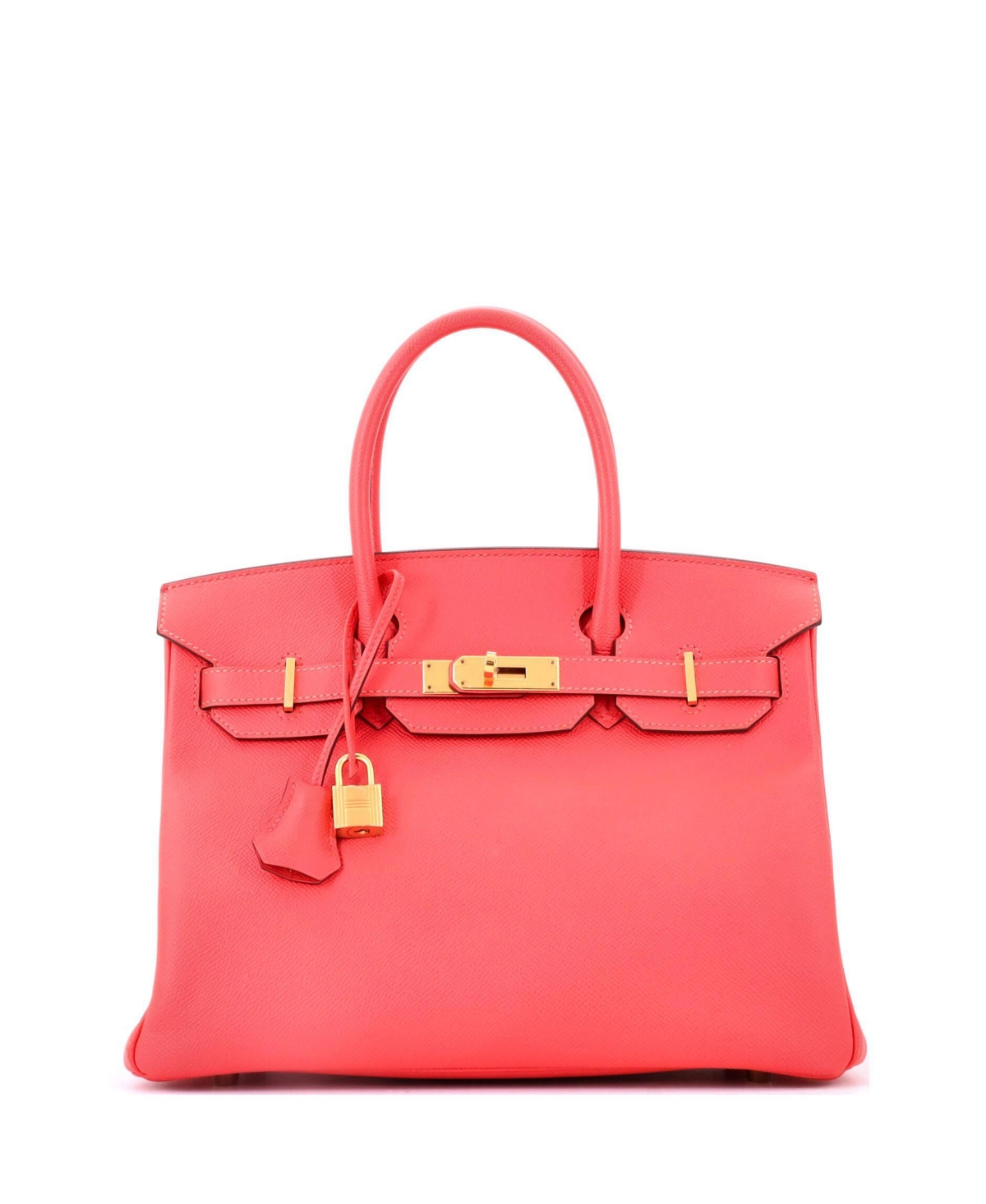 Pre-Owned Hermes Birkin 30 Handbag Red Epsom with Gold Hardware – Red Pre-Owned Hermes Birkin 30 Handbag Red Epsom with Gold Hardware – Red