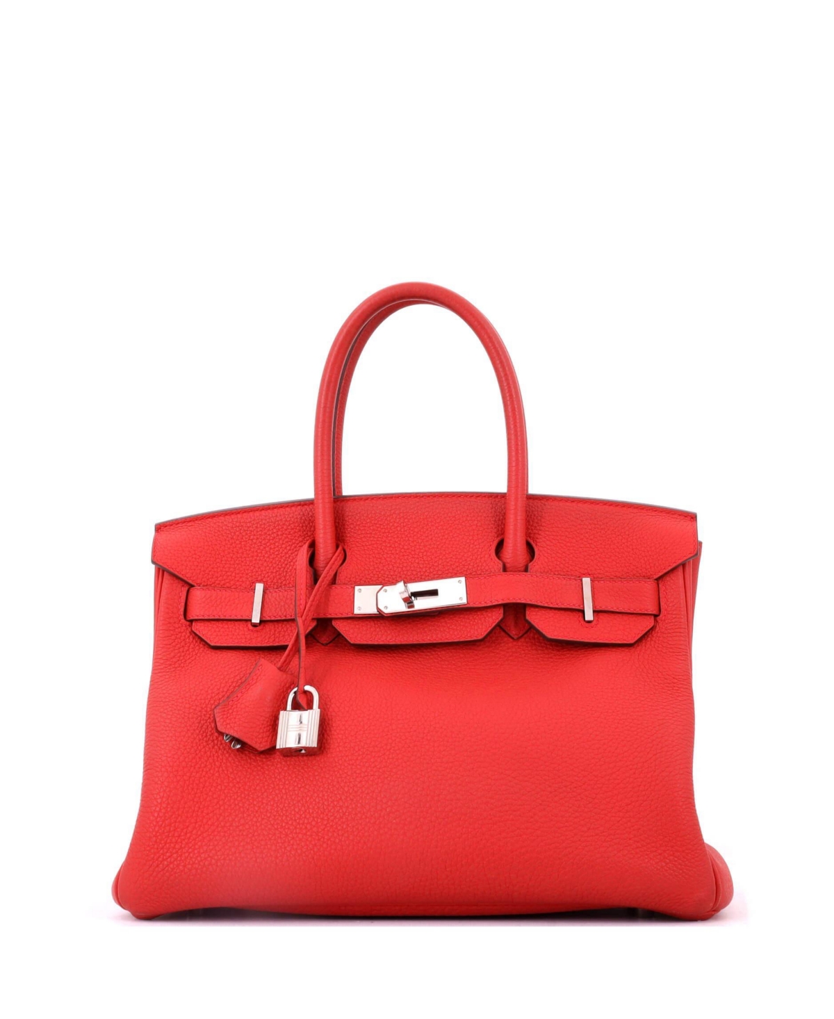 Pre-Owned Hermes Birkin 30 Handbag Red Togo with Palladium Hardware – Red Pre-Owned Hermes Birkin 30 Handbag Red Togo with Palladium Hardware – Red