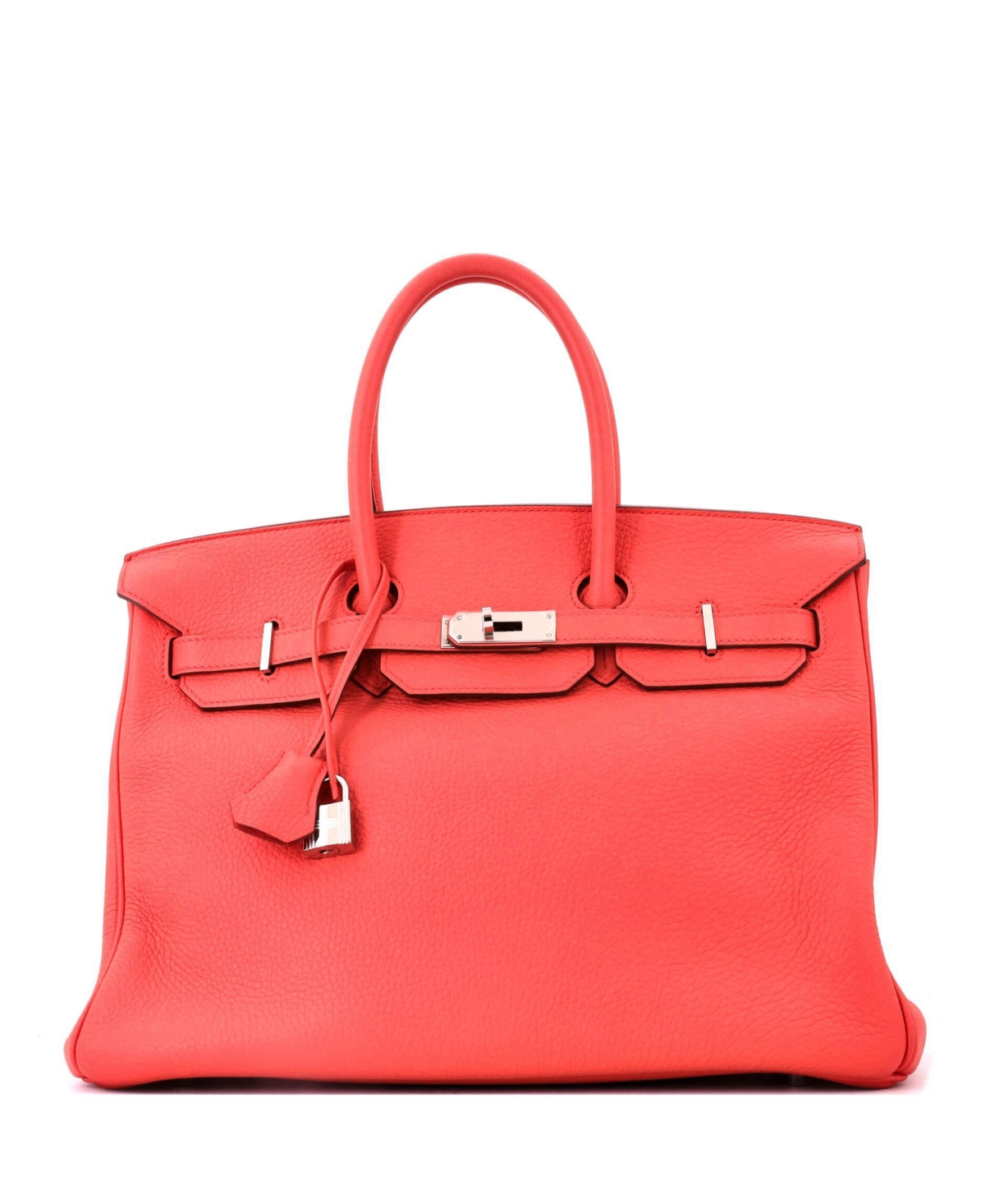Pre-Owned Hermes Birkin 35 Handbag Pink Togo with Palladium Hardware – Red