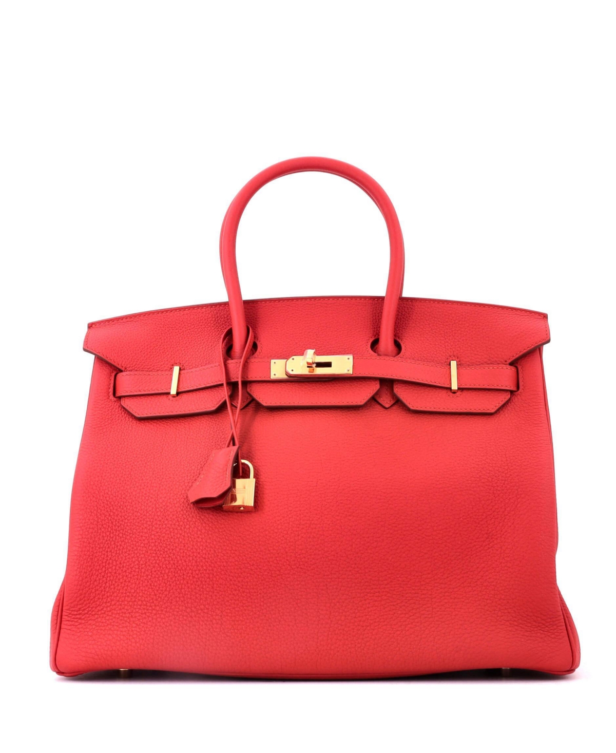 Pre-Owned Hermes Birkin 35 Handbag Red Togo with Gold Hardware – Red