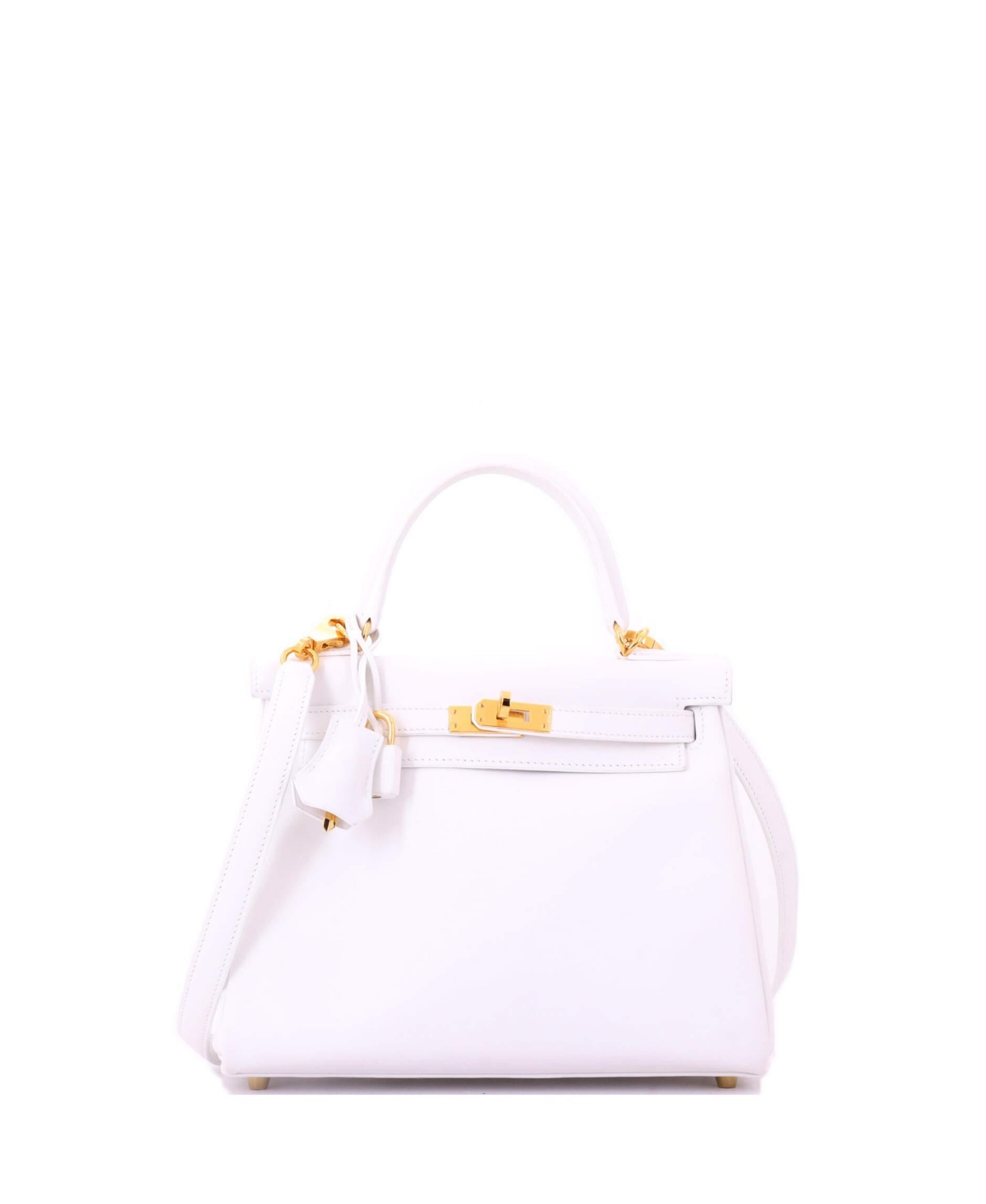 Pre-Owned Hermes Kelly 25 Handbag White Swift with Gold Hardware – White Pre-Owned Hermes Kelly 25 Handbag White Swift with Gold Hardware – White