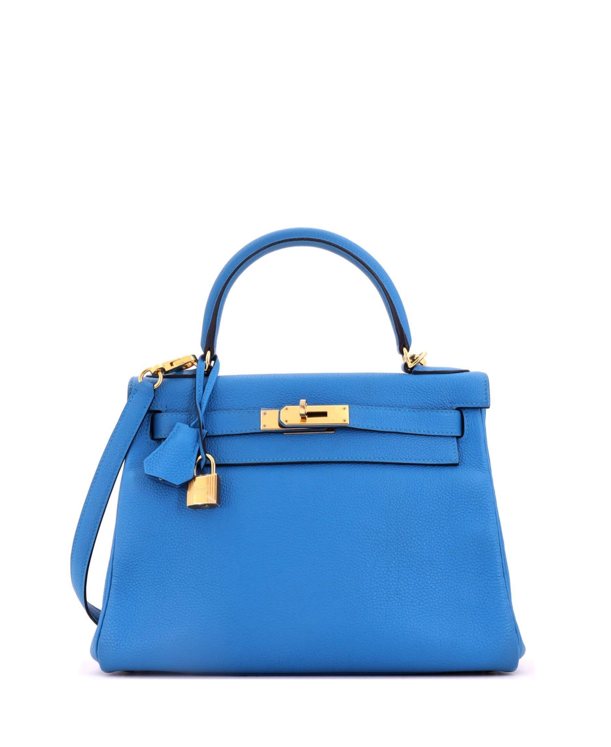 Pre-Owned Hermes Kelly 28 Handbag Blue Togo with Gold Hardware – Blue Pre-Owned Hermes Kelly 28 Handbag Blue Togo with Gold Hardware – Blue