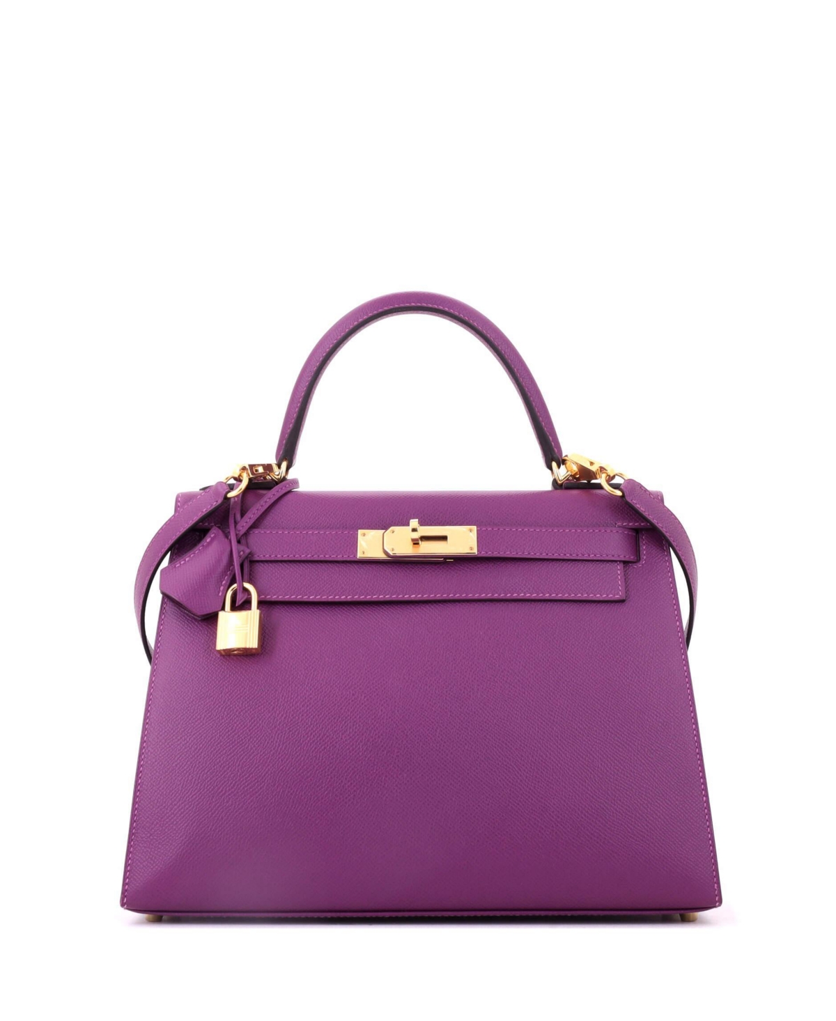 Pre-Owned Hermes Kelly 28 Handbag Purple Epsom with Gold Hardware – Red