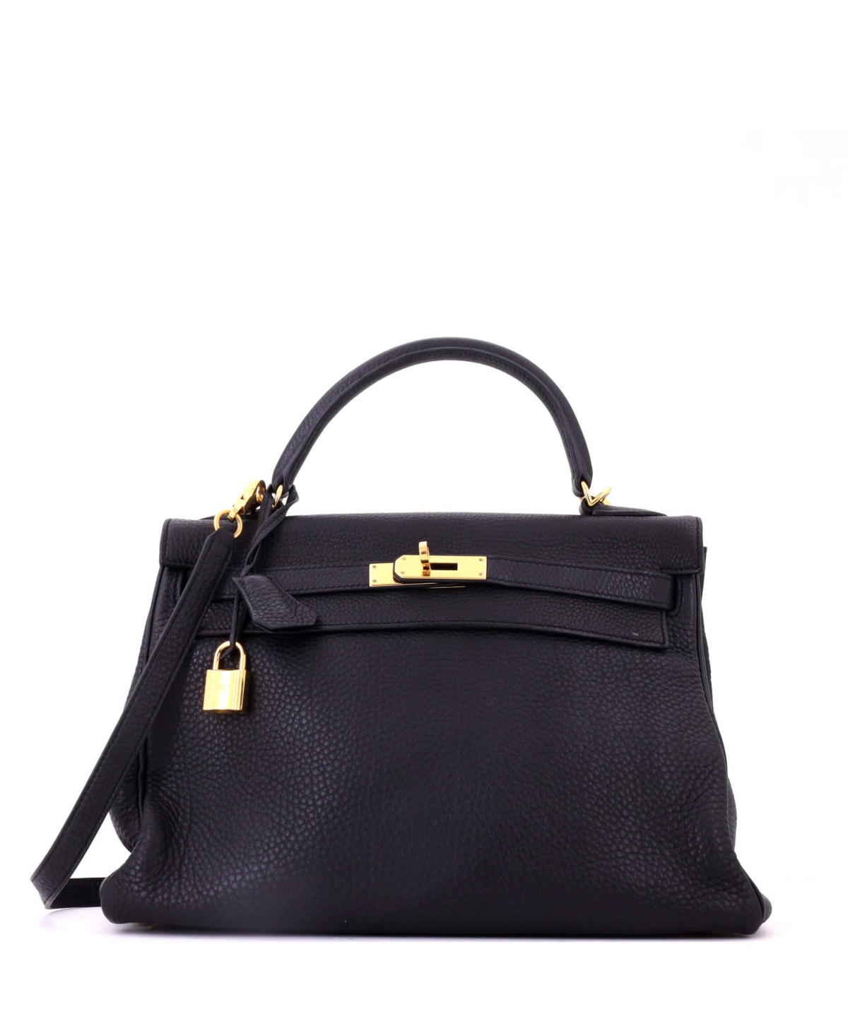Pre-Owned Hermes Kelly 32 Handbag Black Togo with Gold Hardware – Black Pre-Owned Hermes Kelly 32 Handbag Black Togo with Gold Hardware – Black
