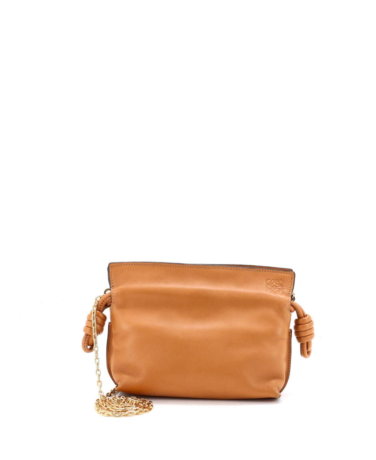 Pre-Owned Loewe Nano Flamenco Knot Chain Clutch Leather – Brown