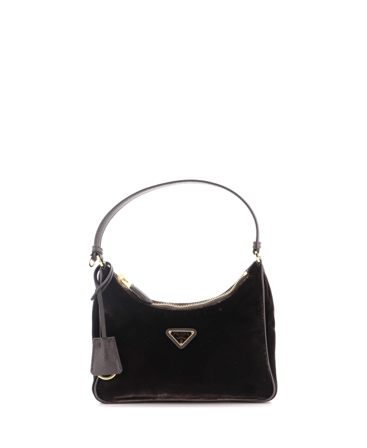 Pre-Owned Prada Mini Re-Edition 2005 Shoulder Bag Velvet – Brown Pre-Owned Prada Mini Re-Edition 2005 Shoulder Bag Velvet – Brown