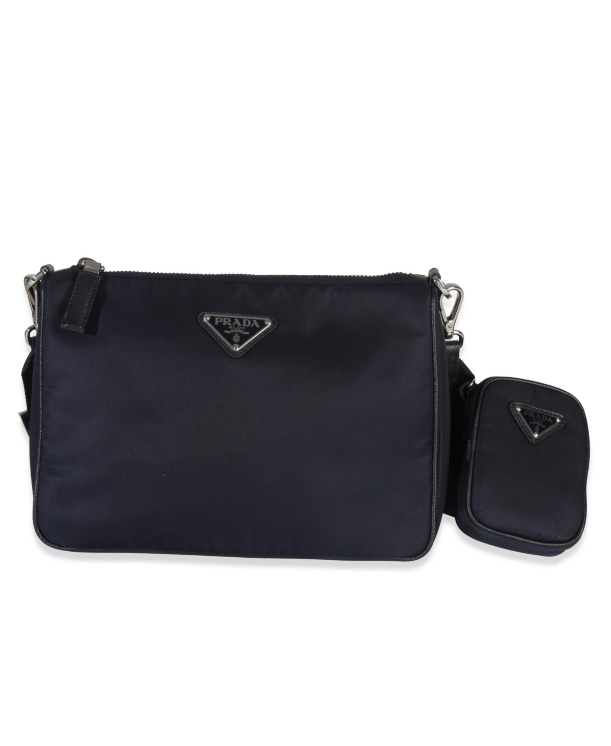 Pre-Owned Prada Navy Re-Nylon and Saffiano Leather Trim Shoulder Bag – Blue Pre-Owned Prada Navy Re-Nylon and Saffiano Leather Trim Shoulder Bag – Blue