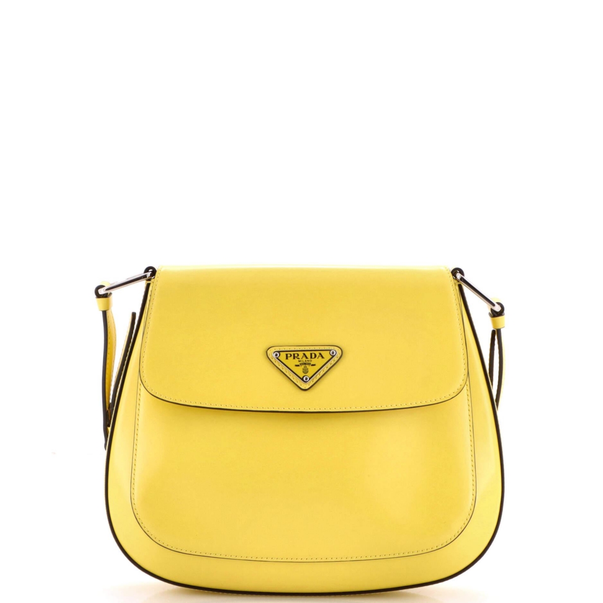 Pre-Owned Prada Small Cleo Flap Shoulder Bag Spazzolato Leather – Yellow Pre-Owned Prada Small Cleo Flap Shoulder Bag Spazzolato Leather – Yellow