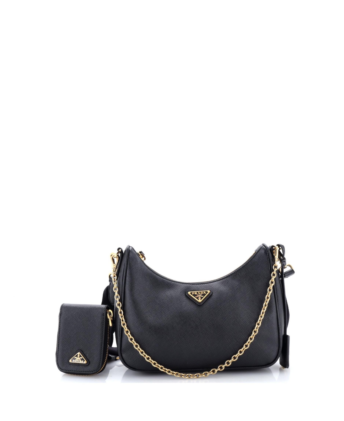 Pre-Owned Prada Small Re-Edition 2005 Shoulder Bag Saffiano Leather – Black