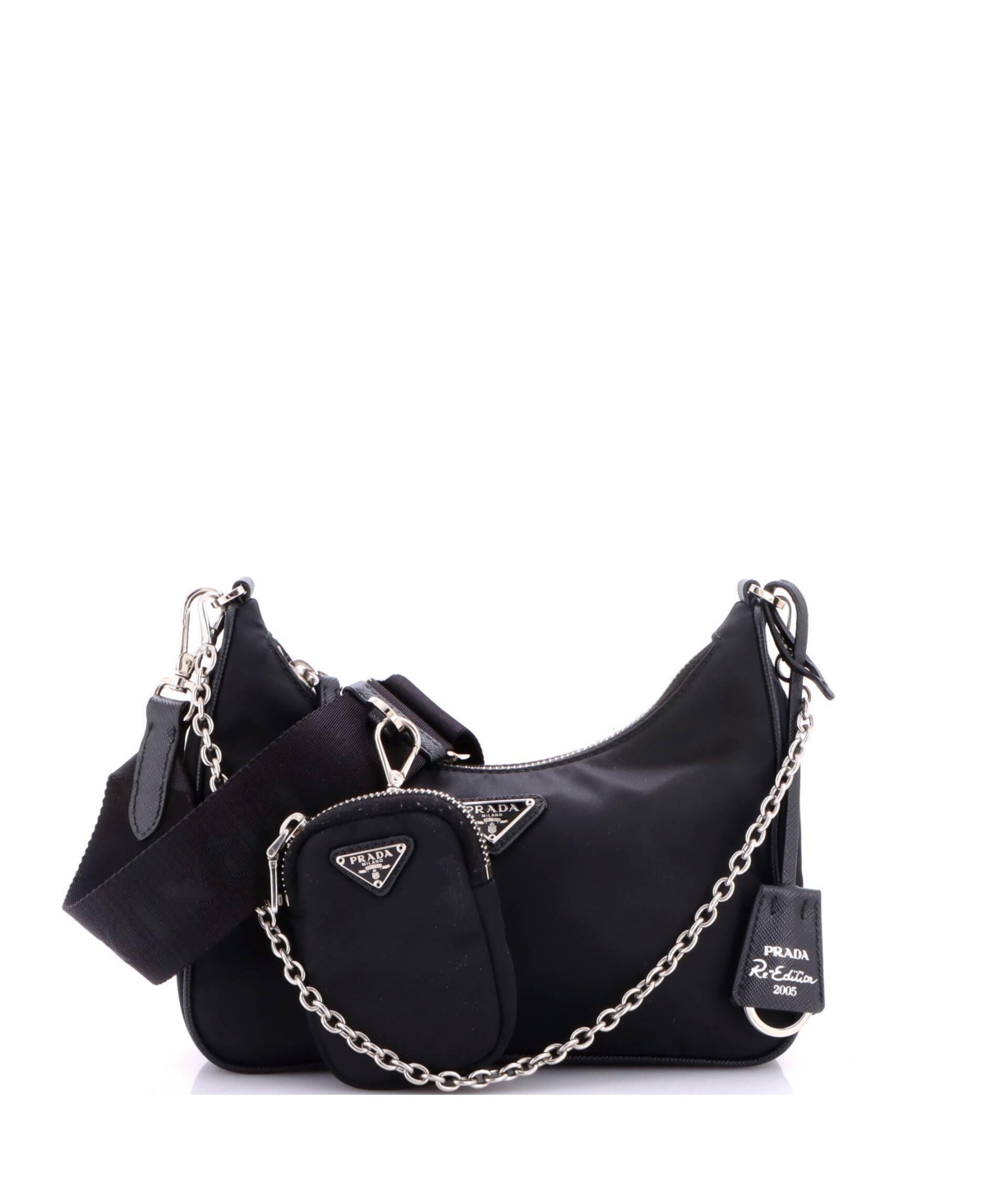 Pre-Owned Prada Small Re-Edition 2005 Shoulder Bag Tessuto – Black Pre-Owned Prada Small Re-Edition 2005 Shoulder Bag Tessuto – Black