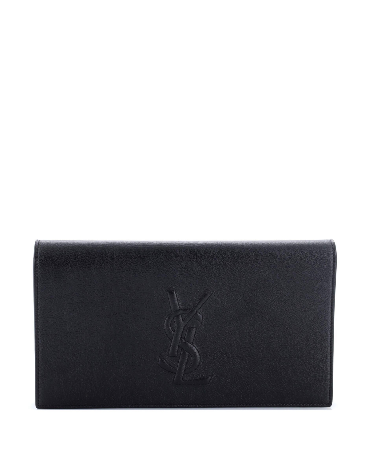 Pre-Owned Saint Laurent Large Belle de Jour Clutch Leather – Black Pre-Owned Saint Laurent Large Belle de Jour Clutch Leather – Black