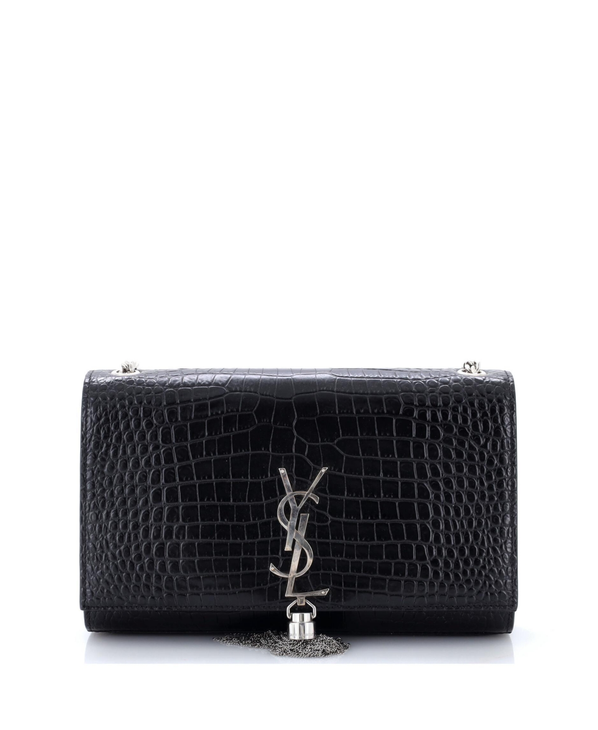Pre-Owned Saint Laurent Medium Classic Monogram Tassel Crossbody Bag Embossed Leather – Black Pre-Owned Saint Laurent Medium Classic Monogram Tassel Crossbody Bag Embossed Leather – Black