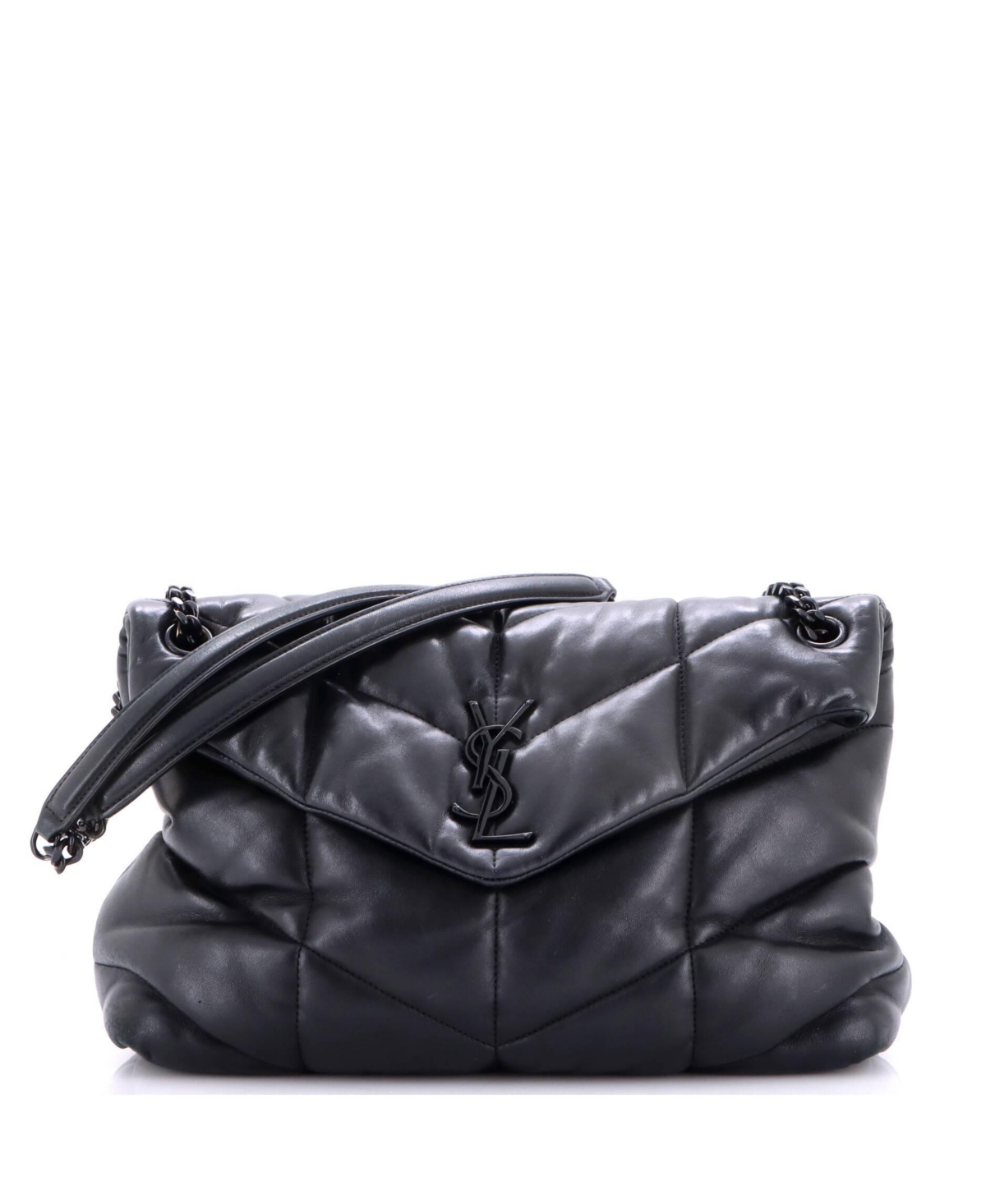 Pre-Owned Saint Laurent Medium Loulou Puffer Shoulder Bag Quilted Leather – Black