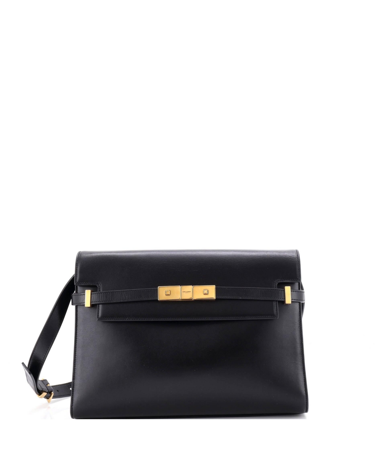 Pre-Owned Saint Laurent Medium Manhattan Shoulder Bag Leather – Black