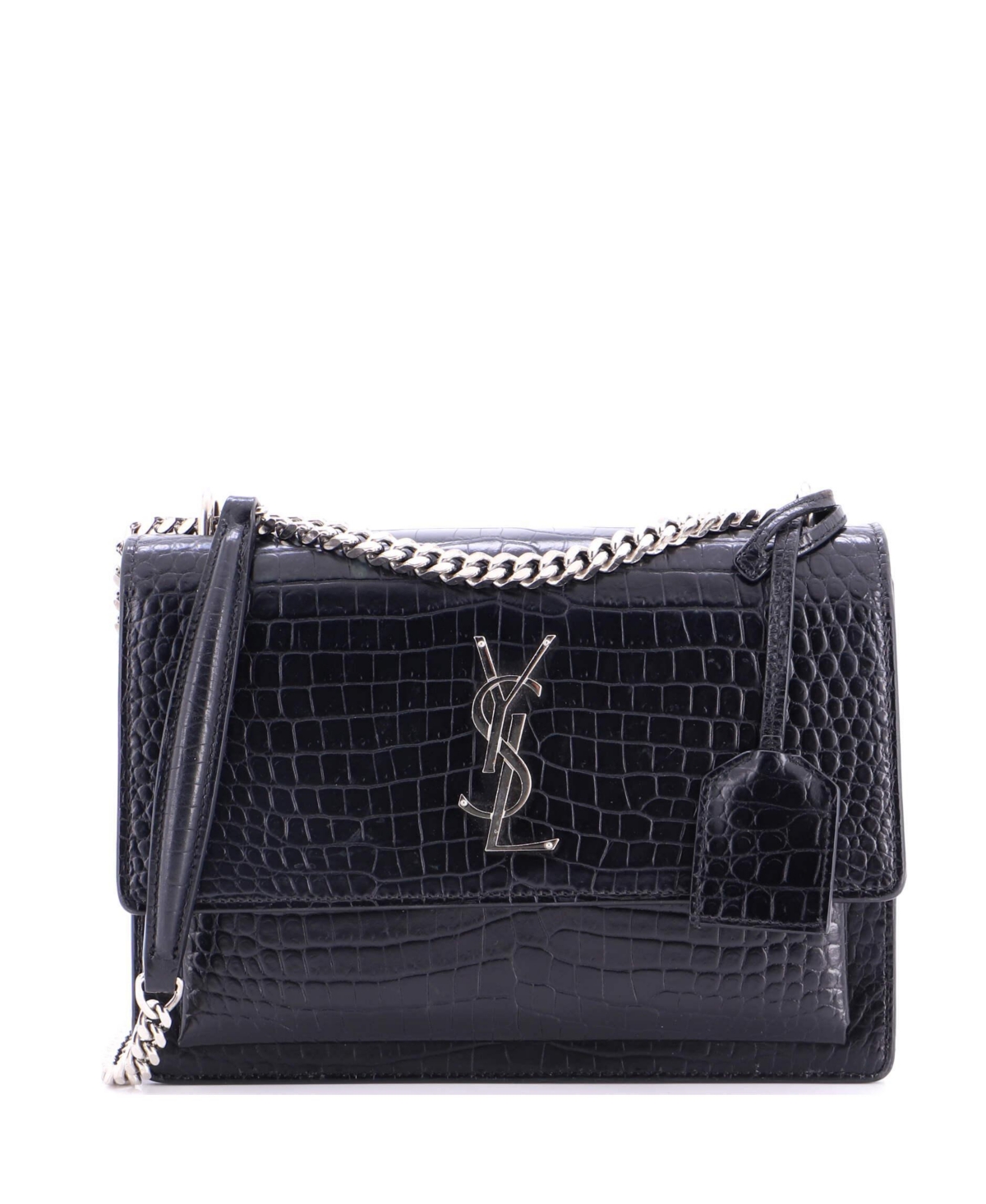 Pre-Owned Saint Laurent Medium Sunset Crossbody Bag Embossed Leather – Black Pre-Owned Saint Laurent Medium Sunset Crossbody Bag Embossed Leather – Black
