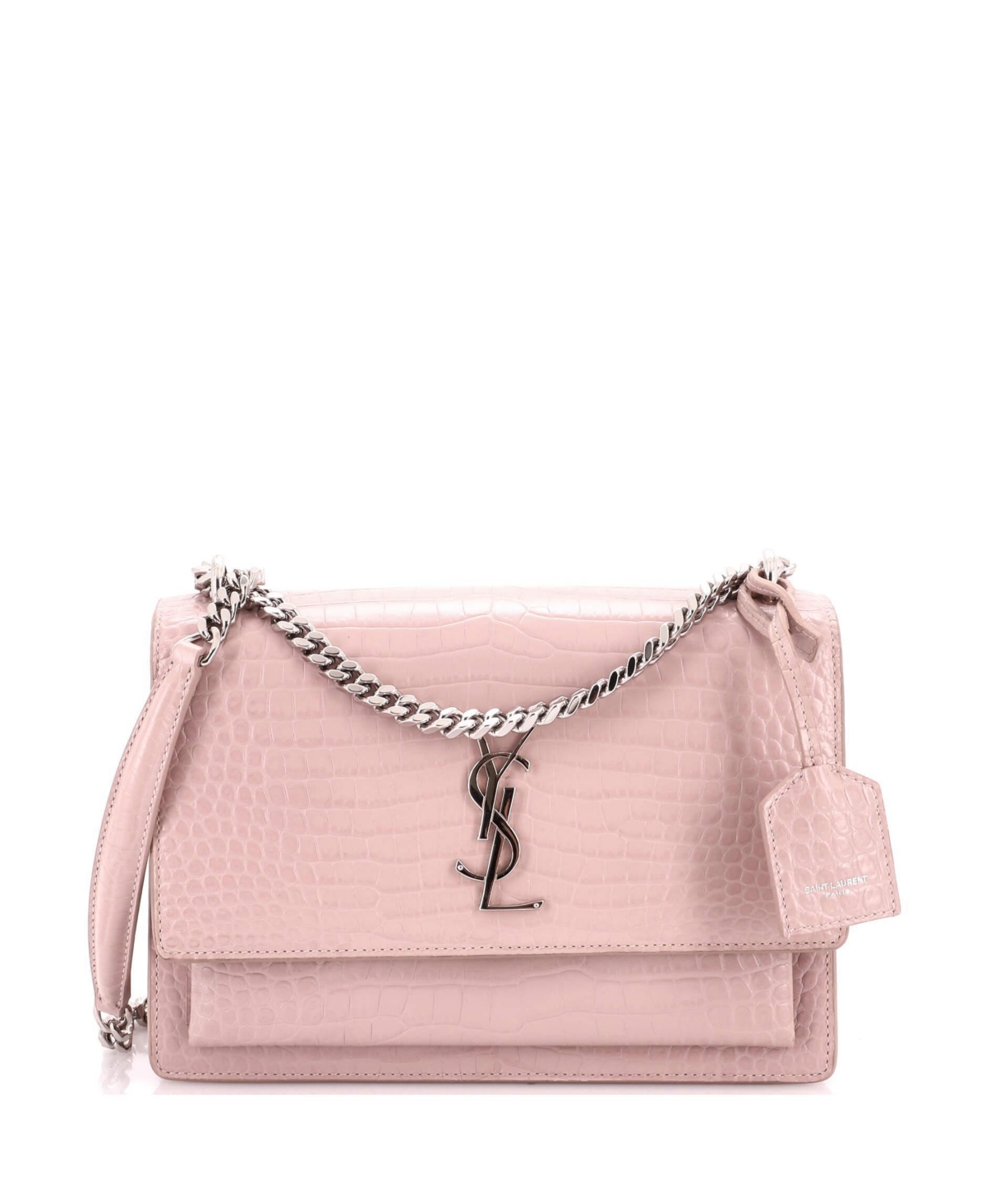 Pre-Owned Saint Laurent Medium Sunset Crossbody Bag Embossed Leather – Pink Pre-Owned Saint Laurent Medium Sunset Crossbody Bag Embossed Leather – Pink