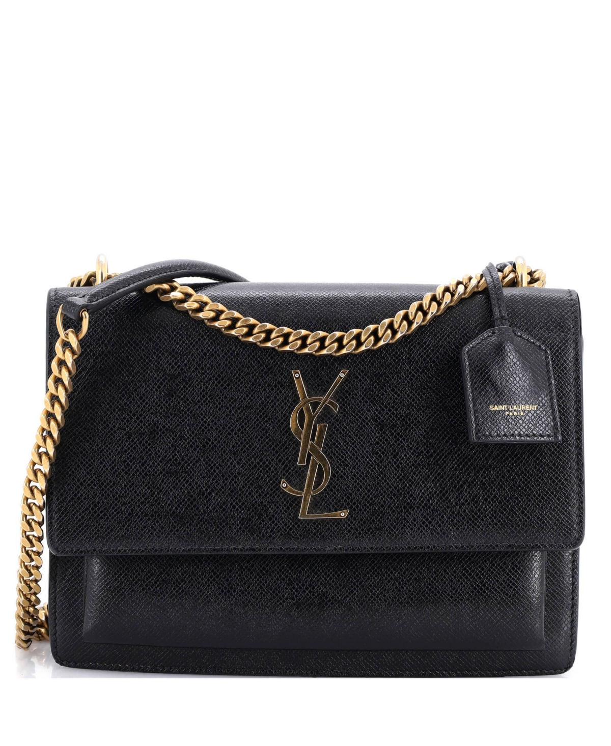 Pre-Owned Saint Laurent Medium Sunset Crossbody Bag Leather – Black