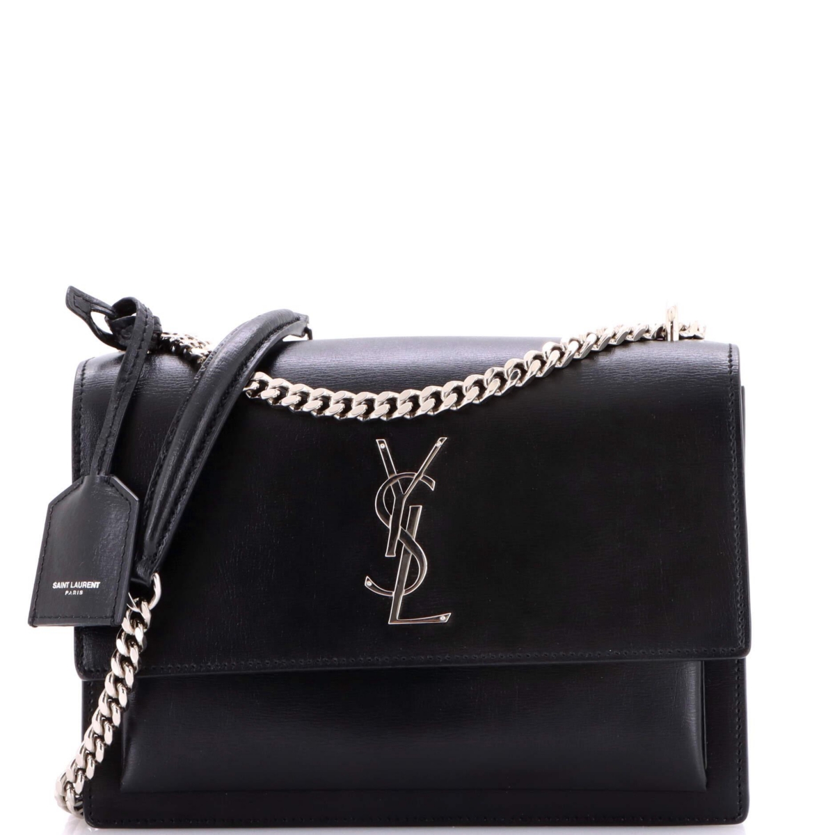 Pre-Owned Saint Laurent Medium Sunset Crossbody Bag Leather – Black Pre-Owned Saint Laurent Medium Sunset Crossbody Bag Leather – Black
