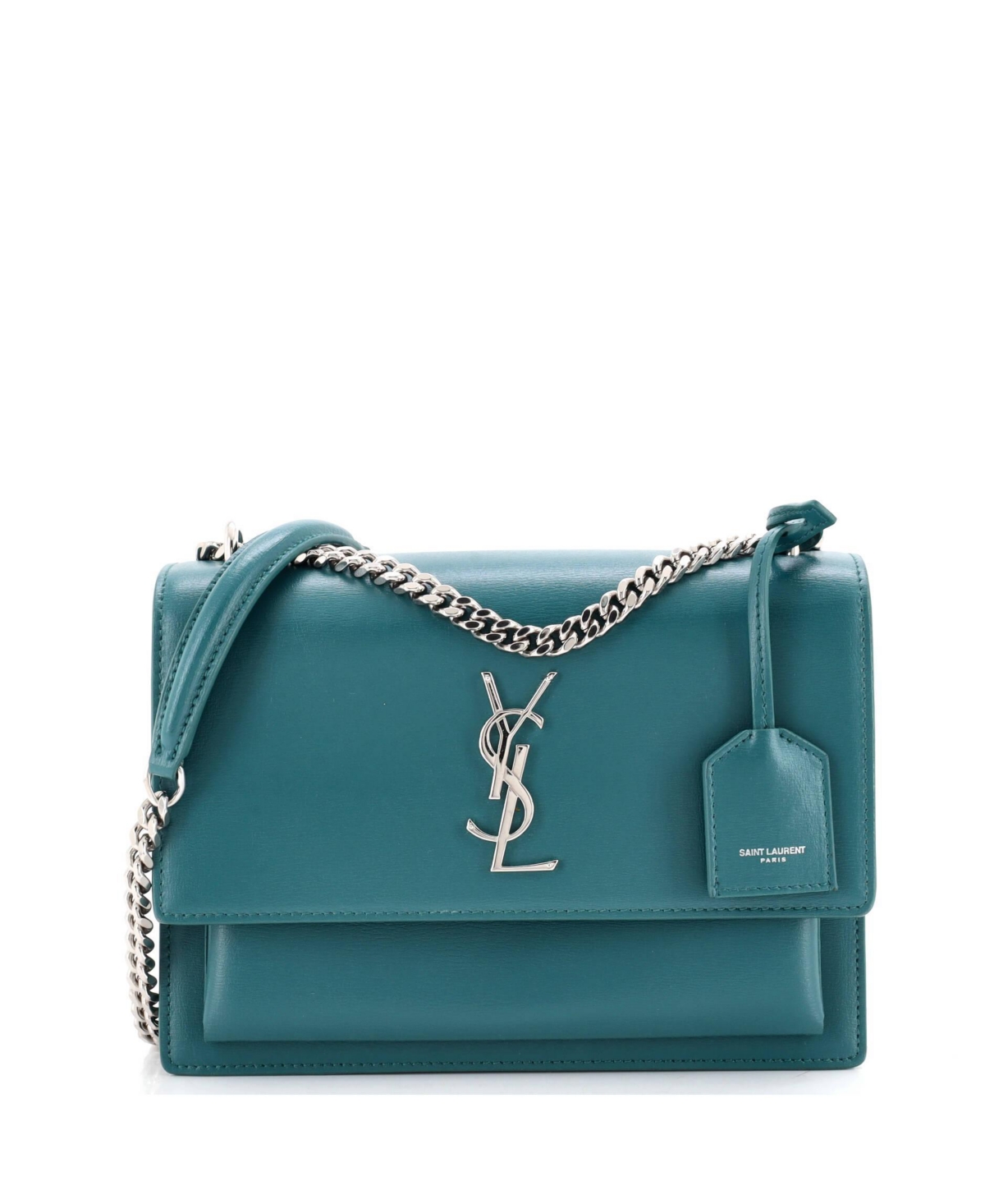 Pre-Owned Saint Laurent Medium Sunset Crossbody Bag Leather – Green