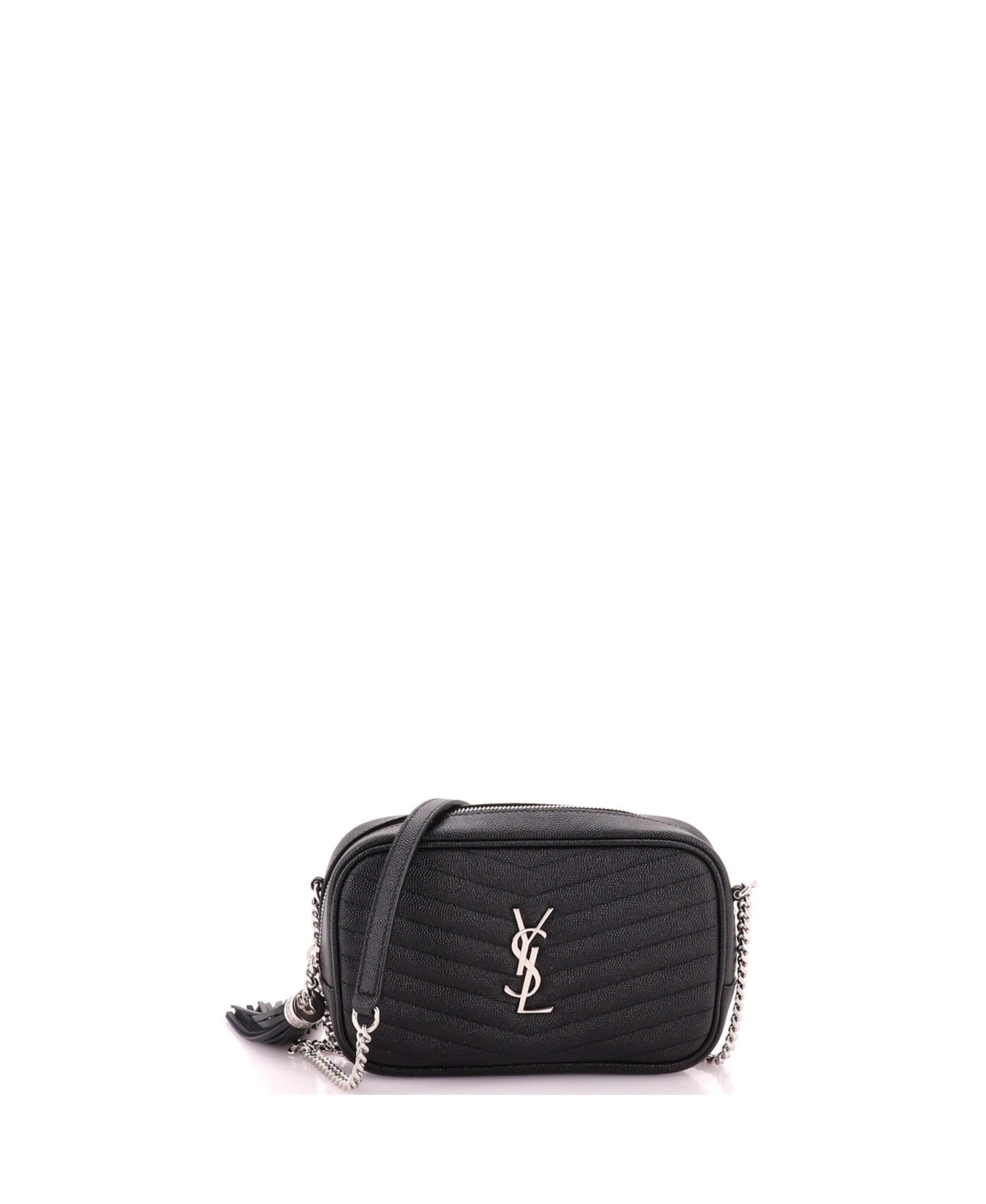 Pre-Owned Saint Laurent Mini LouLou Crossbody Bag Matelasse Chevron Leather – Black Pre-Owned Saint Laurent Mini LouLou Crossbody Bag Matelasse Chevron Leather – Black