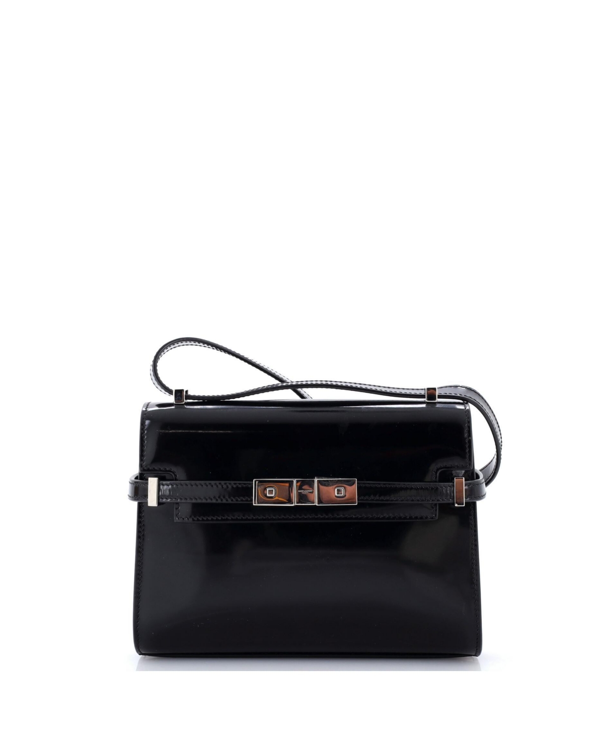 Pre-Owned Saint Laurent Mini Manhattan Shoulder Bag Leather – Black