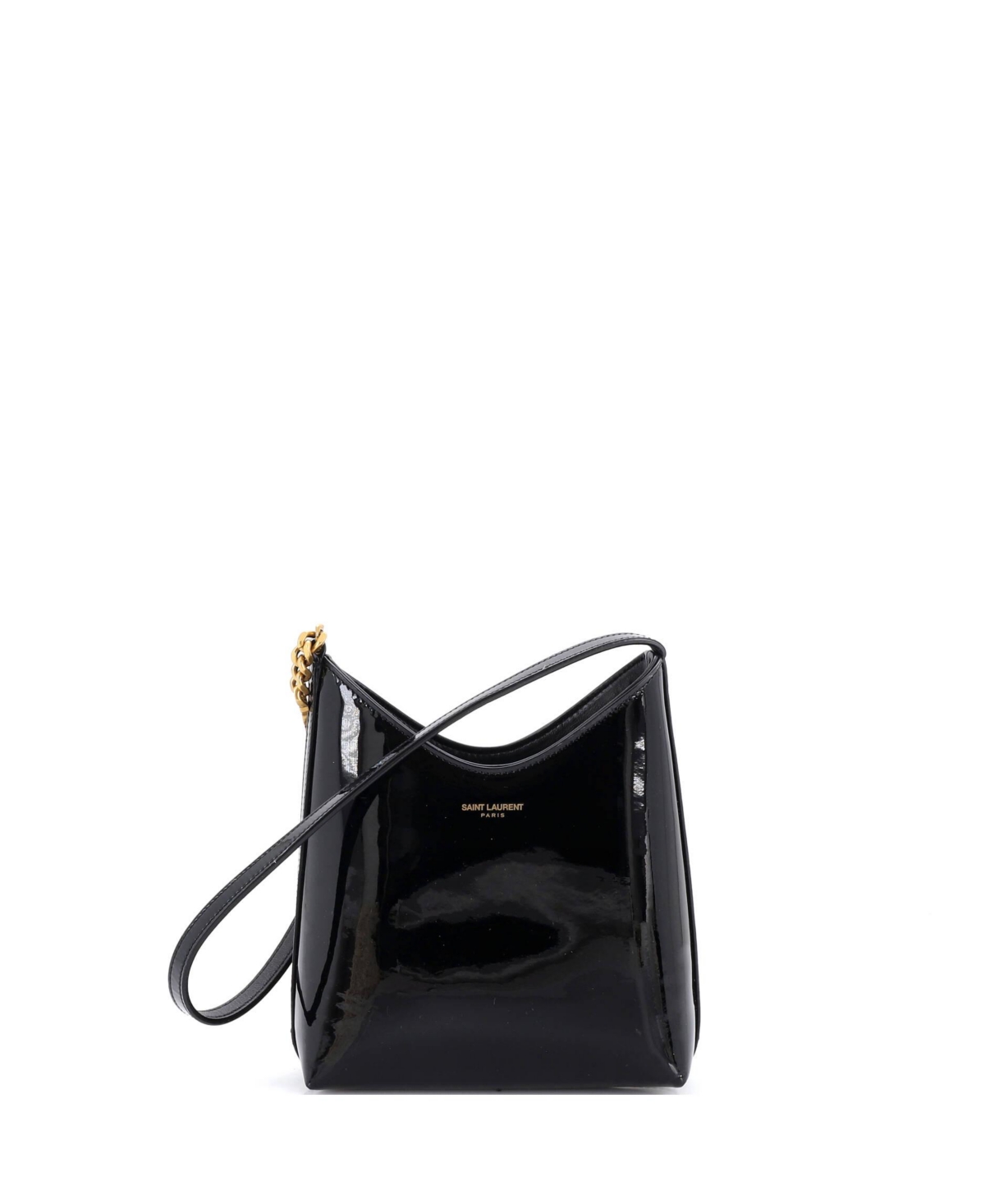 Pre-Owned Saint Laurent Mini Rendez-Vous Shoulder Bag Patent – Black