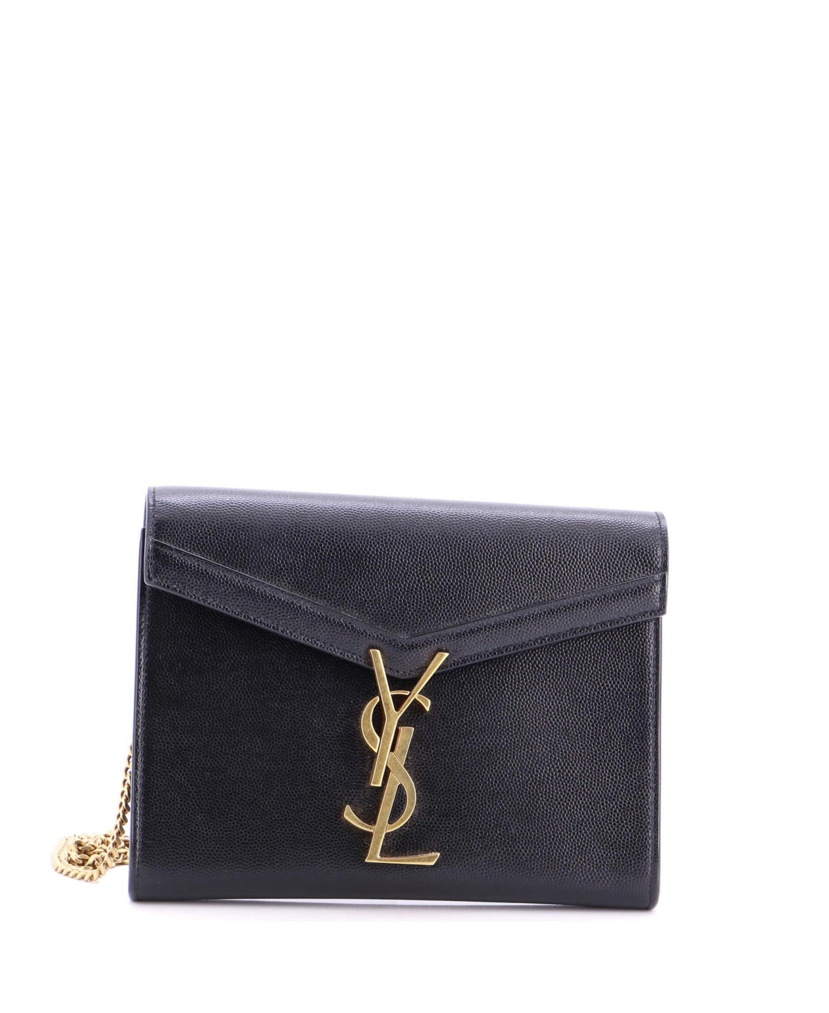 Pre-Owned Saint Laurent Small Cassandra Chain Shoulder Bag Leather – Black