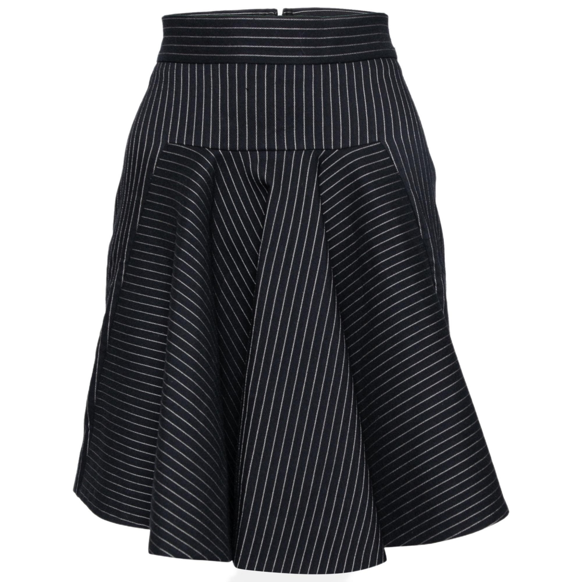 Pre-Owned Stella Mccartney Women’s Black Cotton Striped Flared Mini Skirt