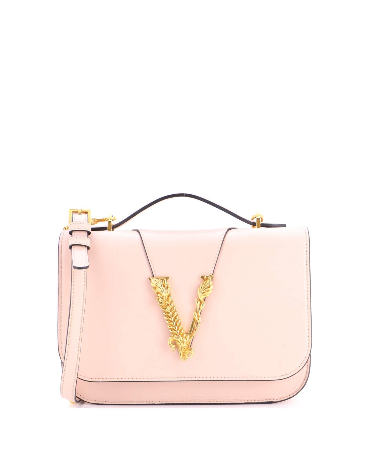 Pre-Owned Versace Small Virtus Flap Shoulder Bag Leather – Pink Pre-Owned Versace Small Virtus Flap Shoulder Bag Leather – Pink
