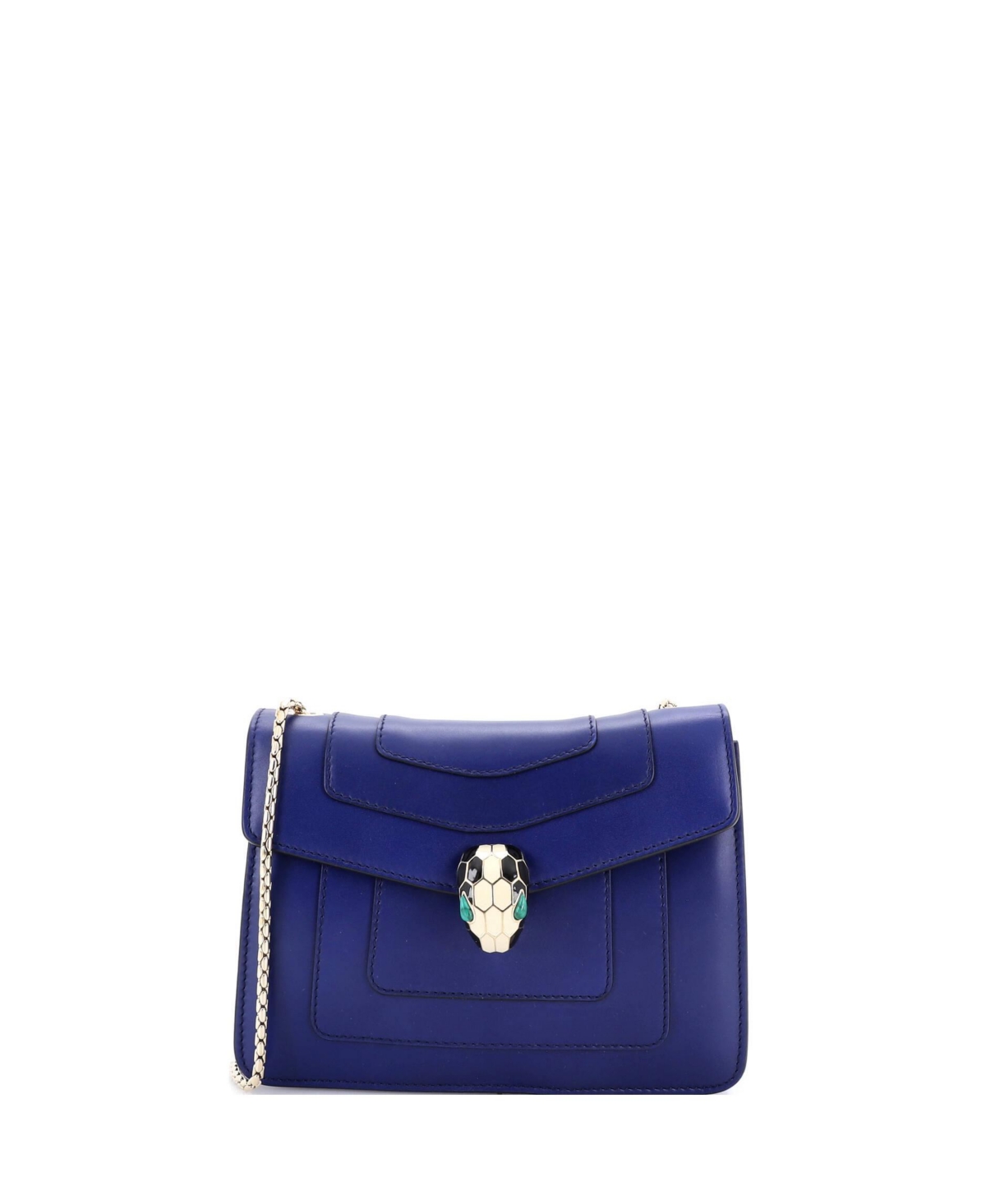Pre-Owned Bvlgari Small Serpenti Forever Square Shoulder Bag Leather – Blue Pre-Owned Bvlgari Small Serpenti Forever Square Shoulder Bag Leather – Blue