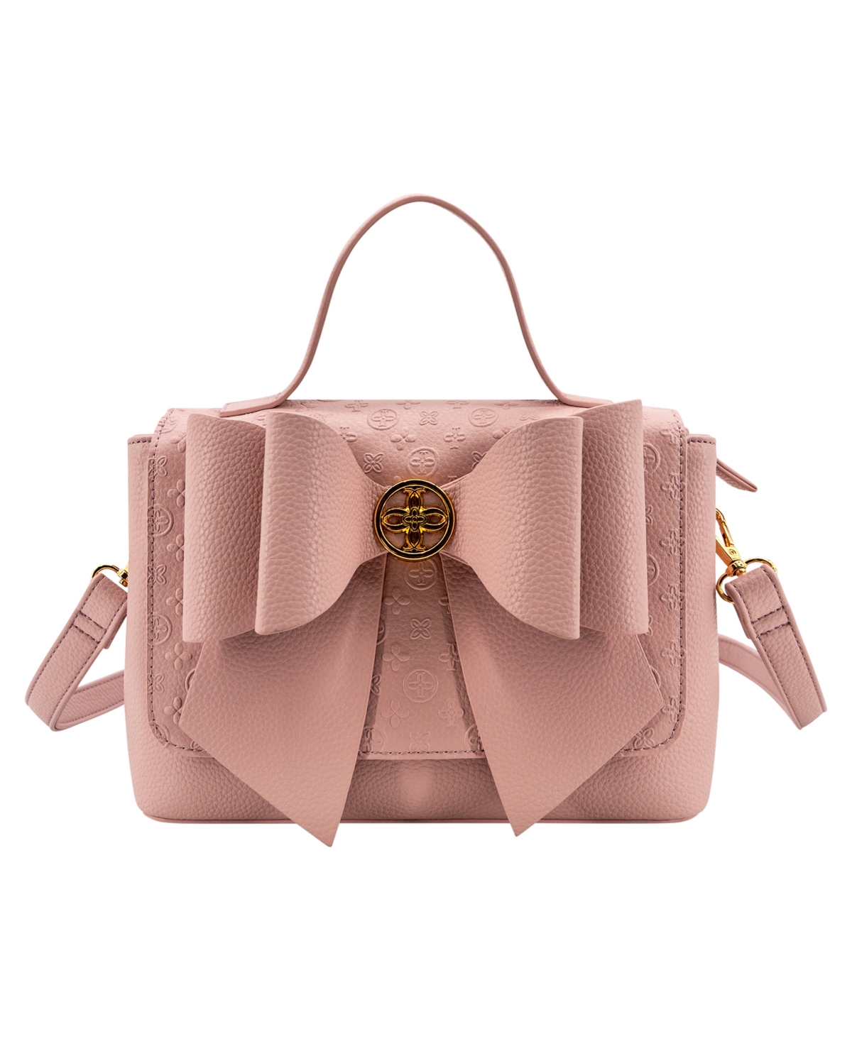 Like Dreams Noble Cross-Bow Small Embossed Satchel Handbag – Blush Like Dreams Noble Cross-Bow Small Embossed Satchel Handbag – Blush