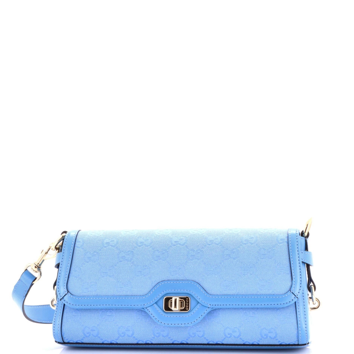 Pre-Owned Gucci Small Luce Shoulder Bag Canvas – Blue