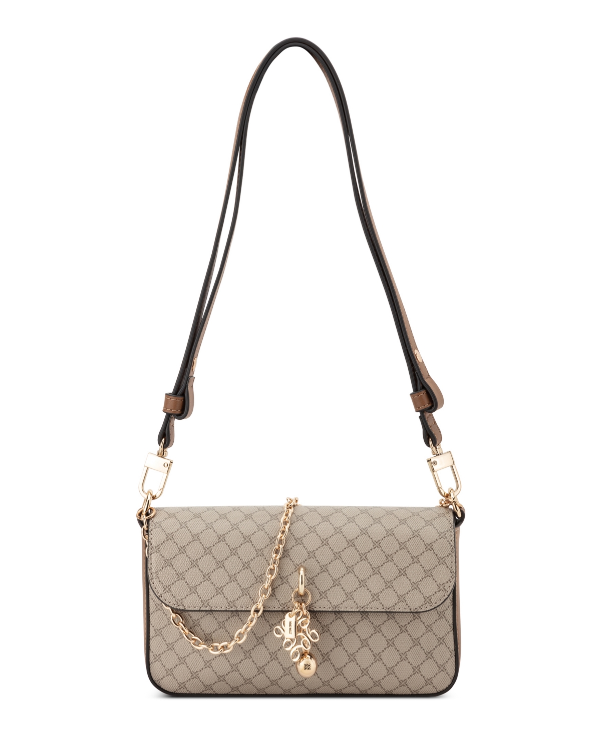 Nine West Marrisa Convertible Chain Small Shoulder Crossbody Handbag – Beige Logo/Toffee Nine West Marrisa Convertible Chain Small Shoulder Crossbody Handbag – Beige Logo/Toffee
