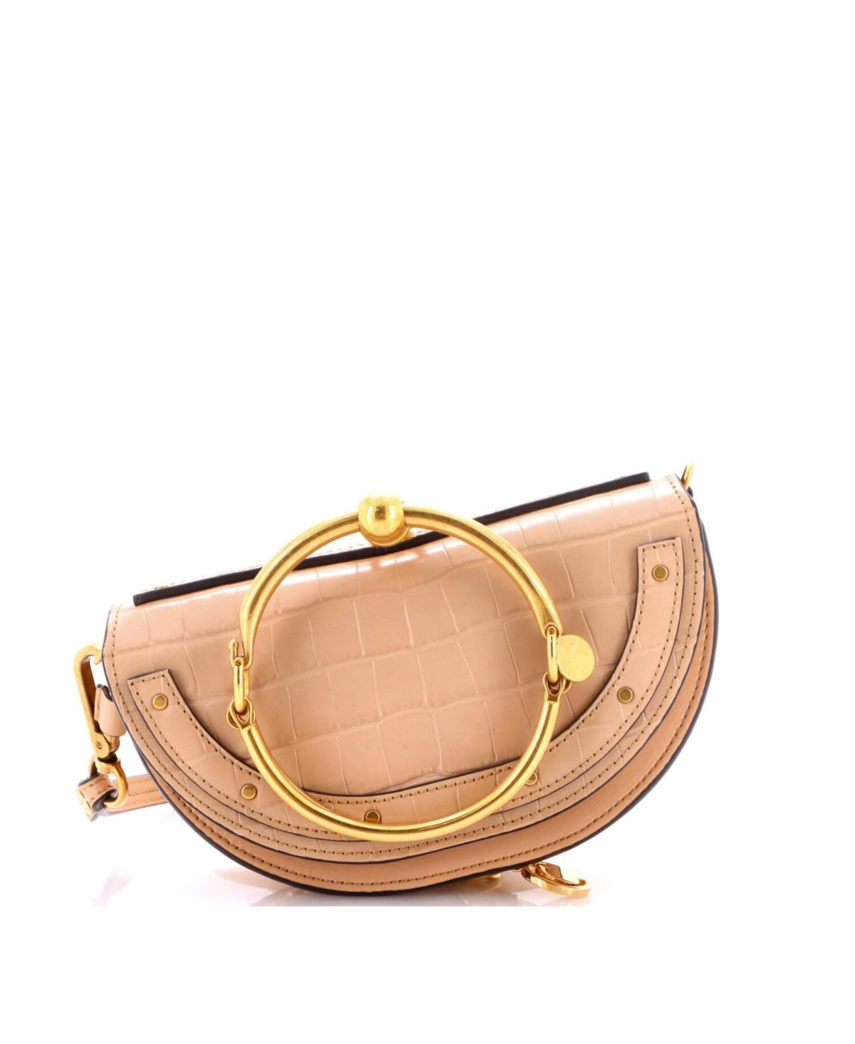Pre-Owned Chloe Mini Nile Crossbody Bag Embossed Leather – Natural