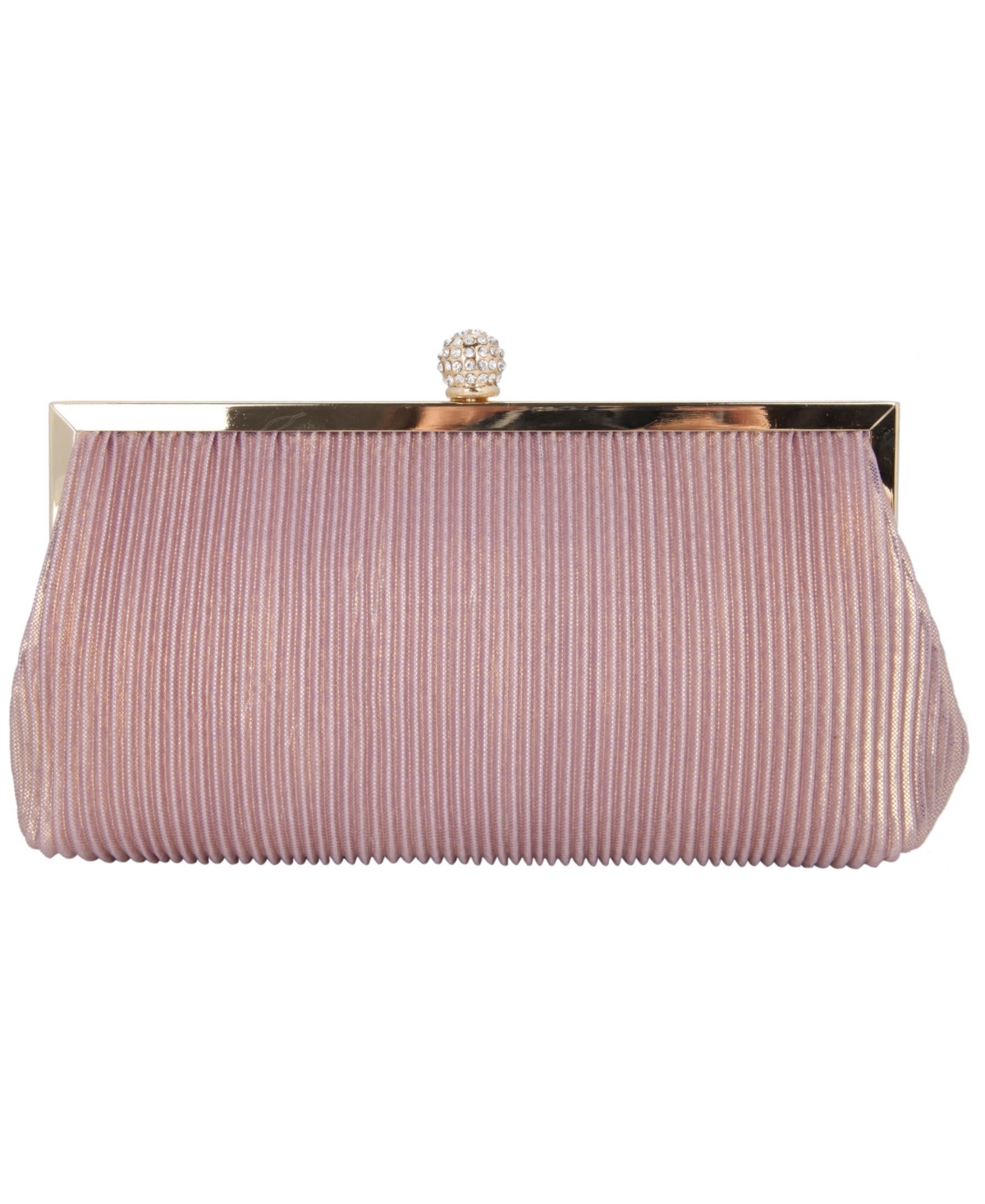 Women’s Pleated Metallic Frame Clutch – Rose Gold-tone