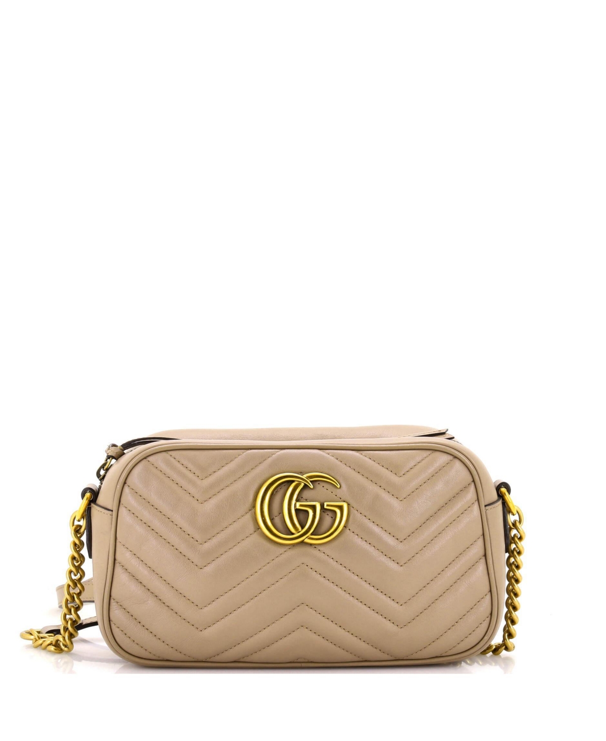 Pre-Owned Gucci Small Gg Marmont Shoulder Bag Matelasse Leather – Natural Pre-Owned Gucci Small Gg Marmont Shoulder Bag Matelasse Leather – Natural
