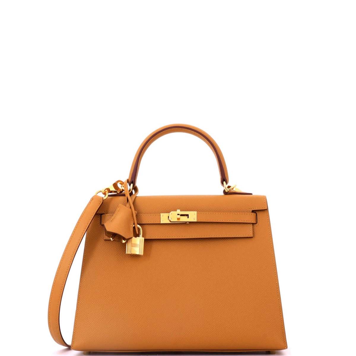 Pre-Owned HERMES Kelly 25 Handbag Brown Epsom with Gold Hardware – Brown