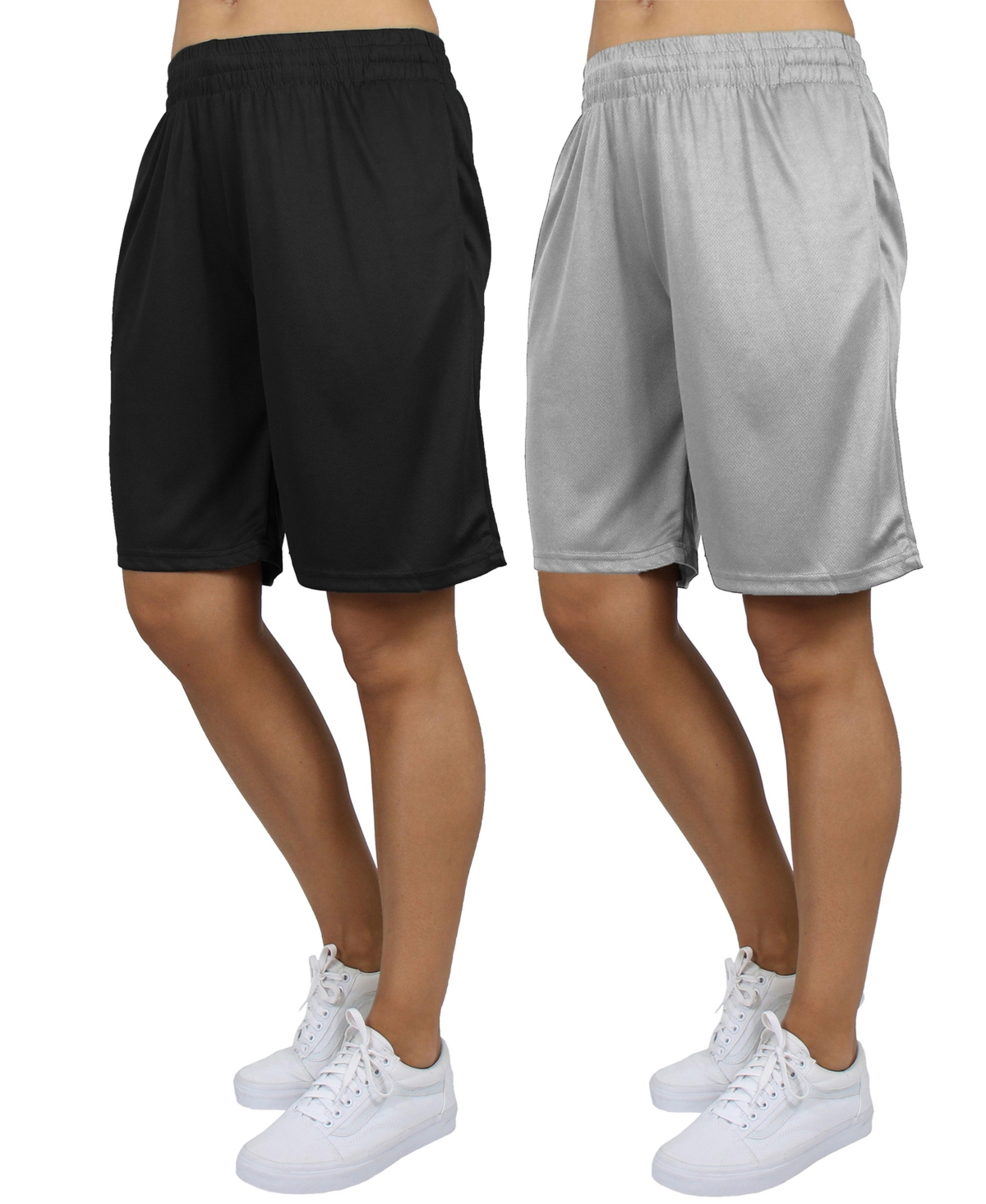 Galaxy By Harvic Women’s Loose Fit Moisture Wicking Performance Mesh Shorts-2 Pack – Black – silver Galaxy By Harvic Women’s Loose Fit Moisture Wicking Performance Mesh Shorts-2 Pack – Black – silver