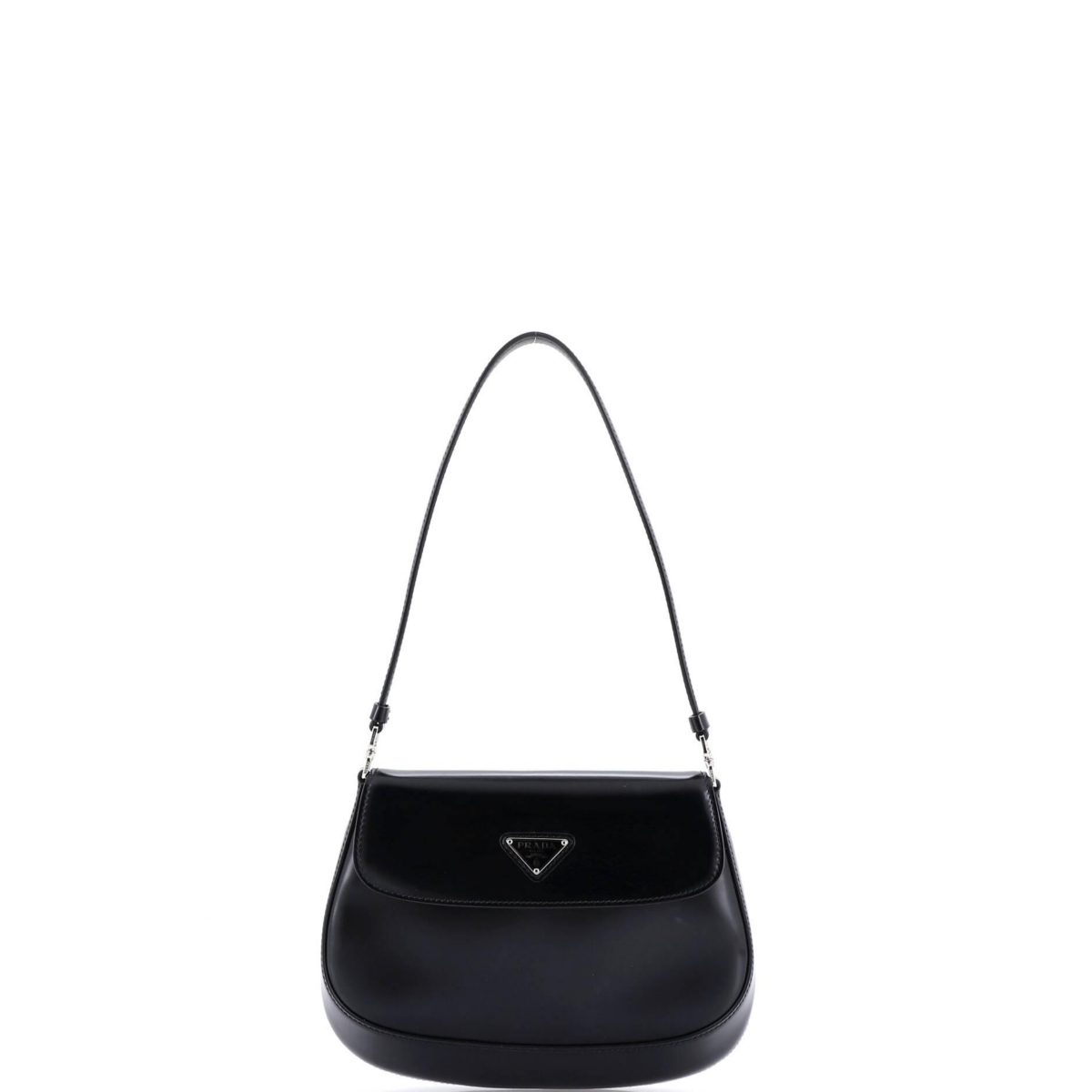 Pre-Owned Prada Small Cleo Flap Shoulder Bag Spazzolato Leather – Black Pre-Owned Prada Small Cleo Flap Shoulder Bag Spazzolato Leather – Black