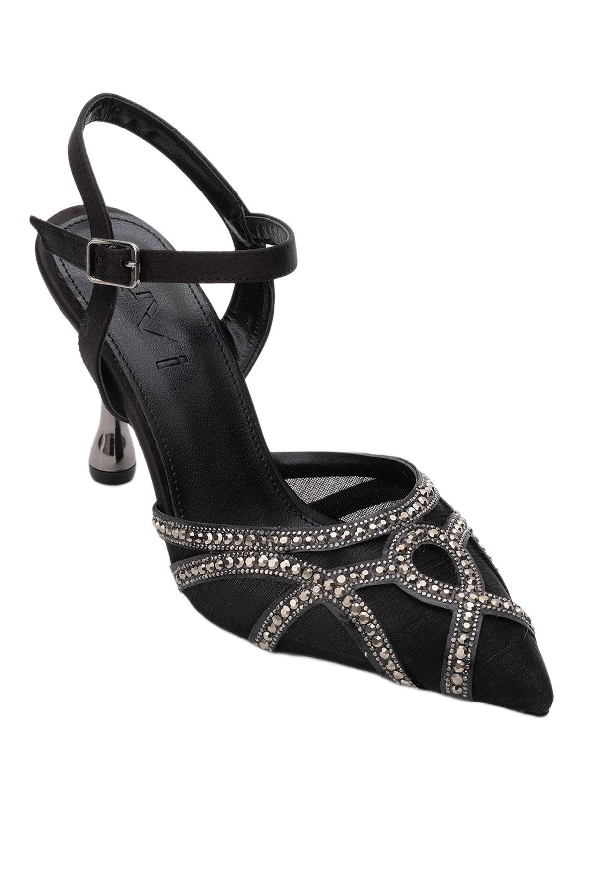Prologue Shoes Women’s Volby Embellished Pointed Toe Pump. – Black satin Prologue Shoes Women’s Volby Embellished Pointed Toe Pump. – Black satin