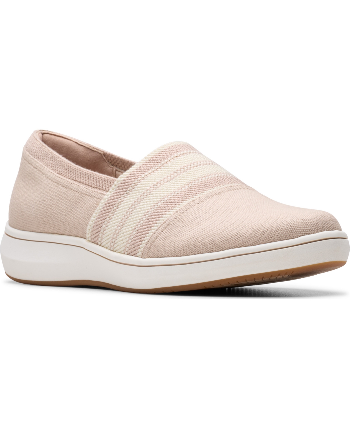 Clarks Cloudsteppers Women’s Breeze Sky Mist Slip-On Shoes – Sand Textile