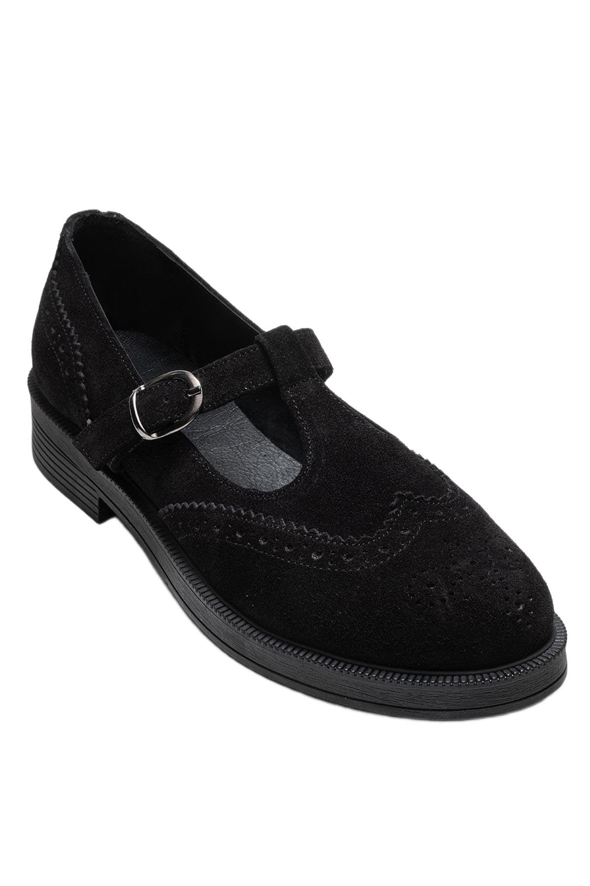 Forever & Always Shoes Women’s Janney Leather Strap Loafers – Black suede leather Forever & Always Shoes Women’s Janney Leather Strap Loafers – Black suede leather